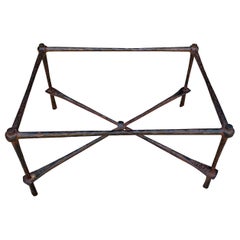 Wrought Iron Coffee Table in the Manner of Giacometti