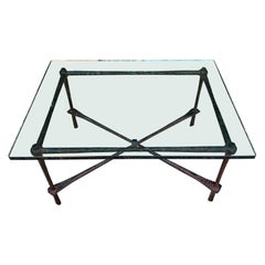 Wrought Iron Coffee Table in the Manner of Giacometti