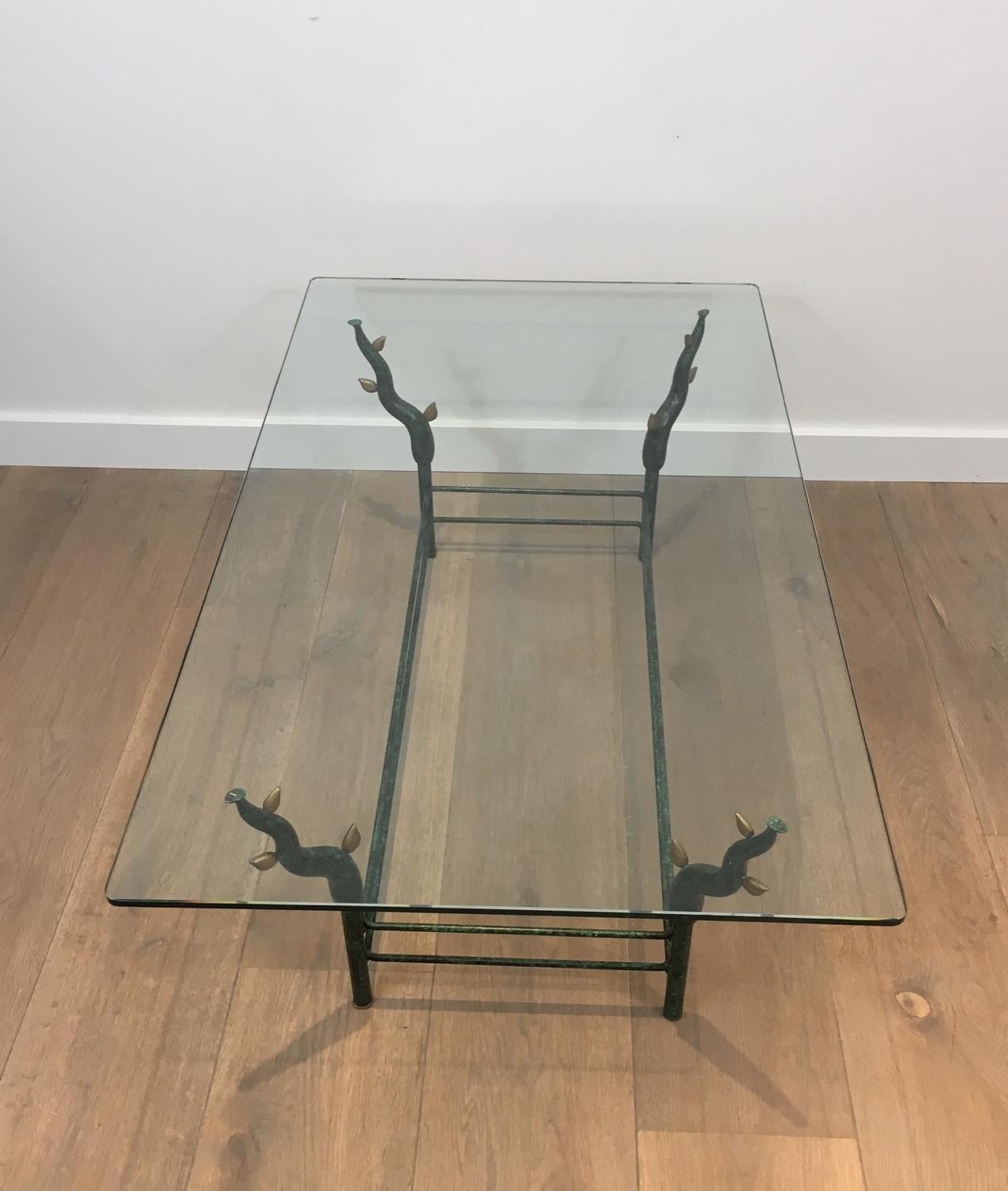 Wrought Iron Tree Branches Coffee Table in the Style of Willy Daro For Sale 3