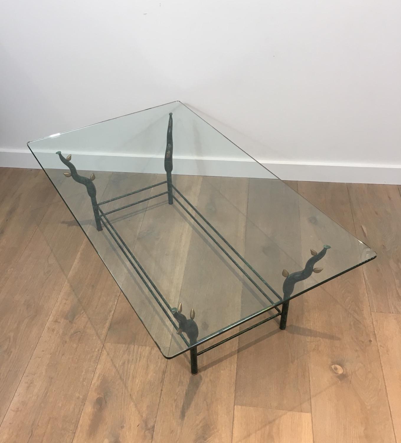 Mid-Century Modern Table basse en fer forgé à branches d'arbres dans le style de Willy Daro en vente