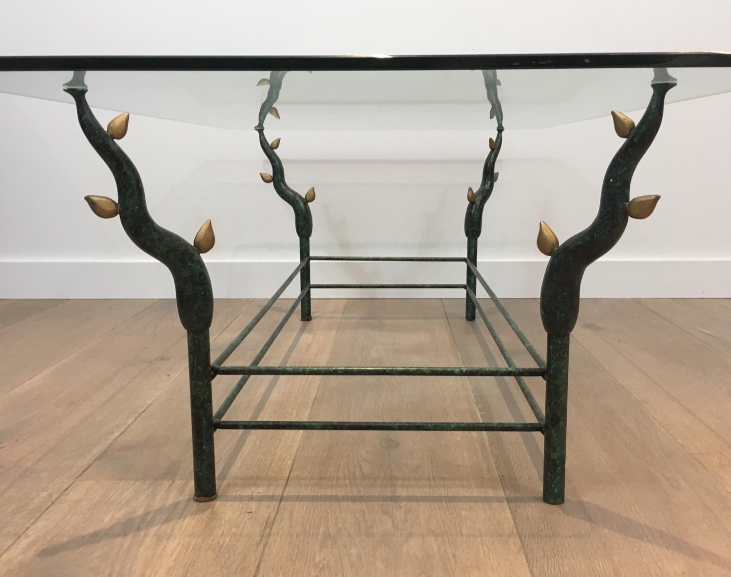 Table basse en fer forgé à branches d'arbres dans le style de Willy Daro Bon état - En vente à Marcq-en-Barœul, Hauts-de-France