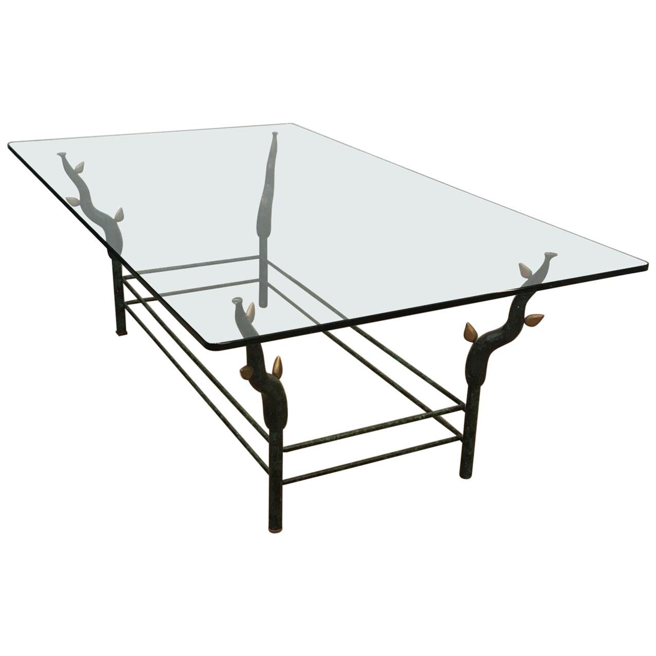 Wrought Iron Tree Branches Coffee Table in the Style of Willy Daro For Sale