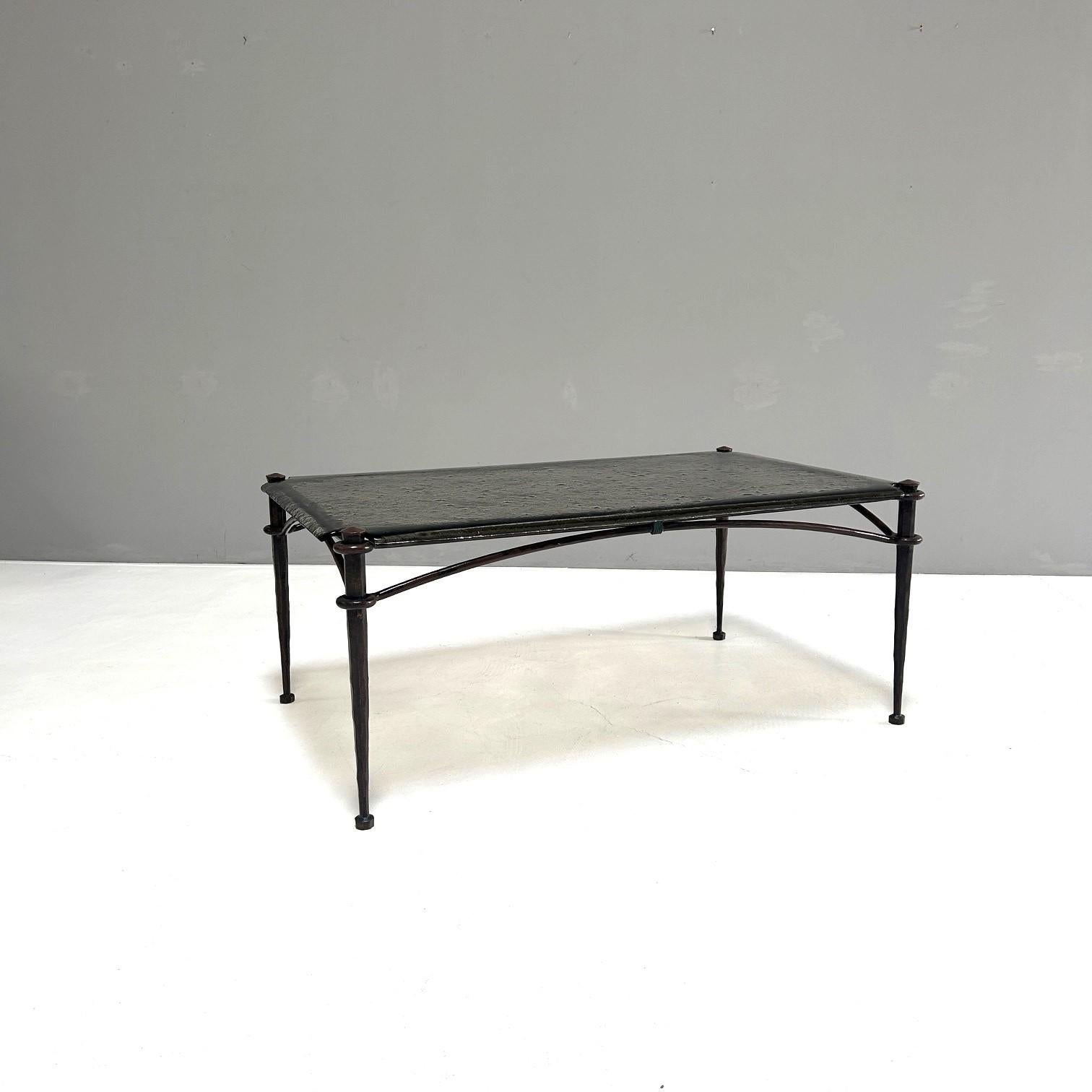 Forged Wrought iron coffee table in the style of Lothar KluteCoffee table in the style For Sale