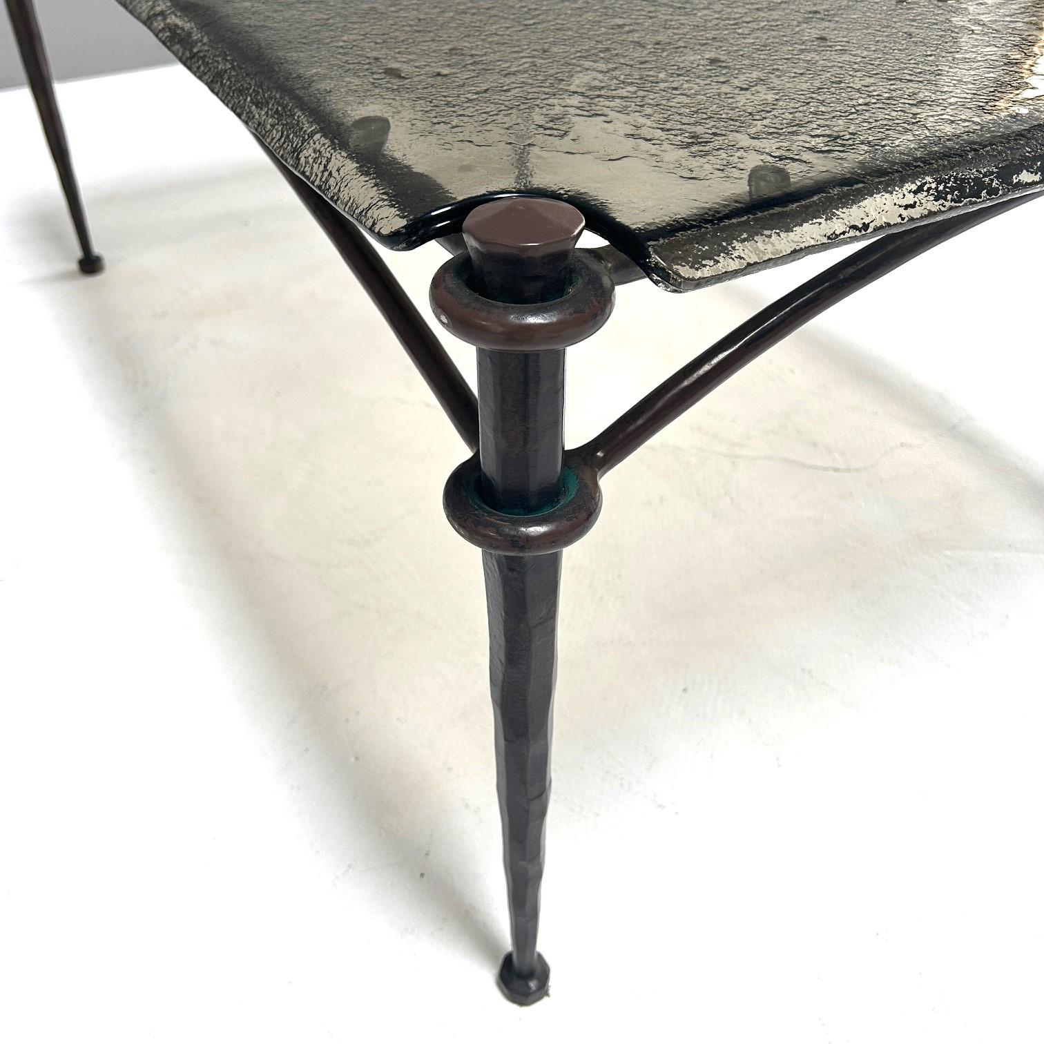 Late 20th Century Wrought iron coffee table in the style of Lothar KluteCoffee table in the style For Sale