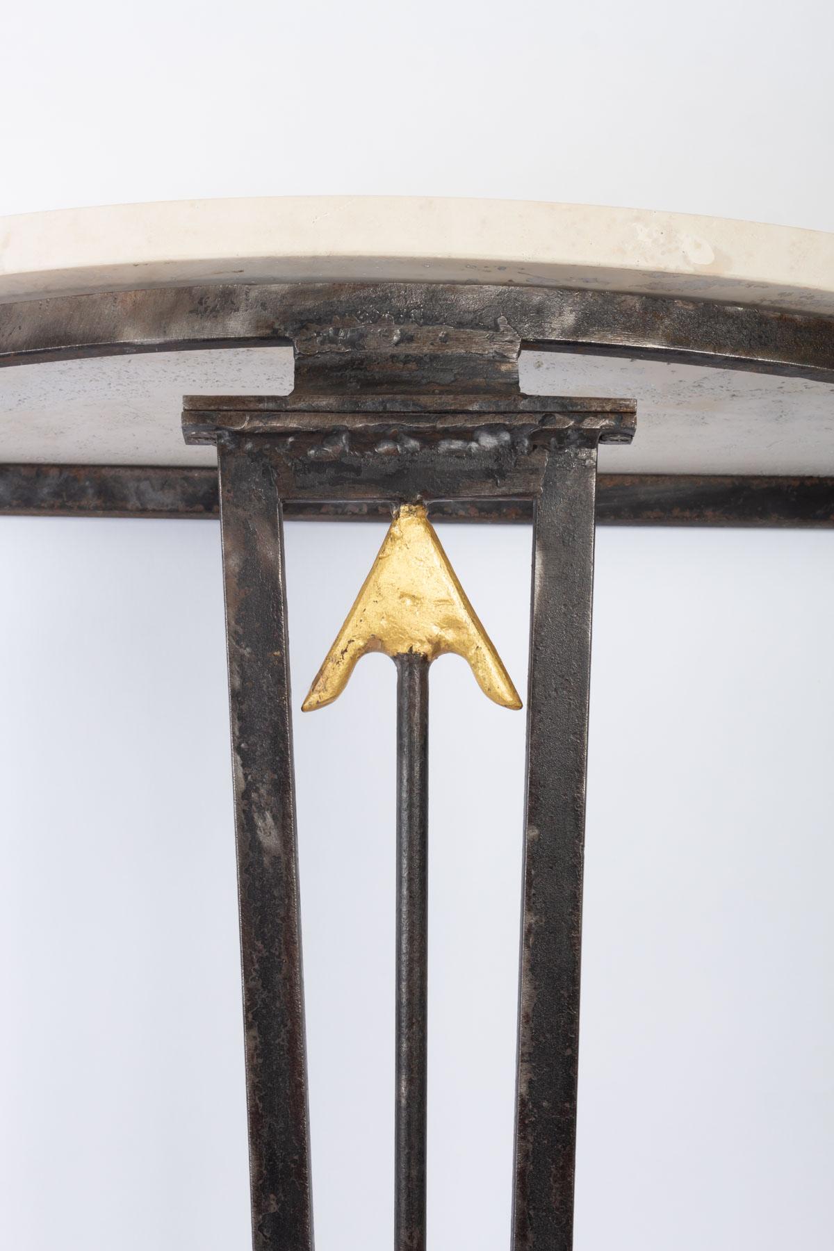 Mid-20th Century Wrought Iron Console