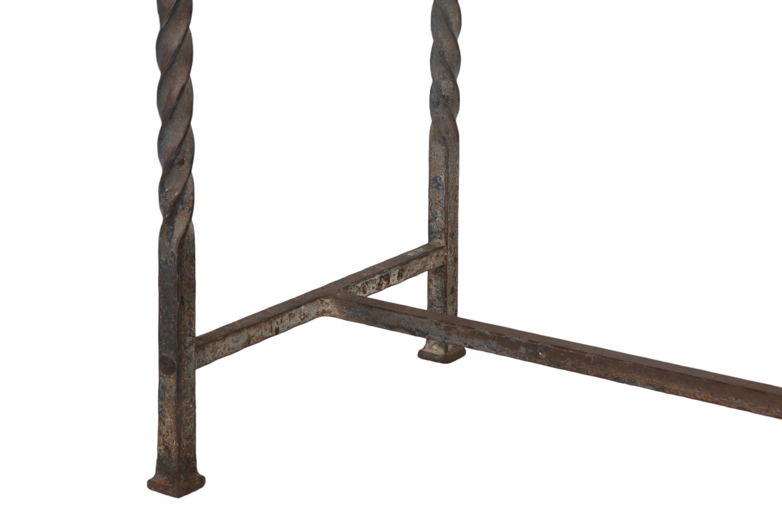 20th Century Wrought Iron Console Table For Sale