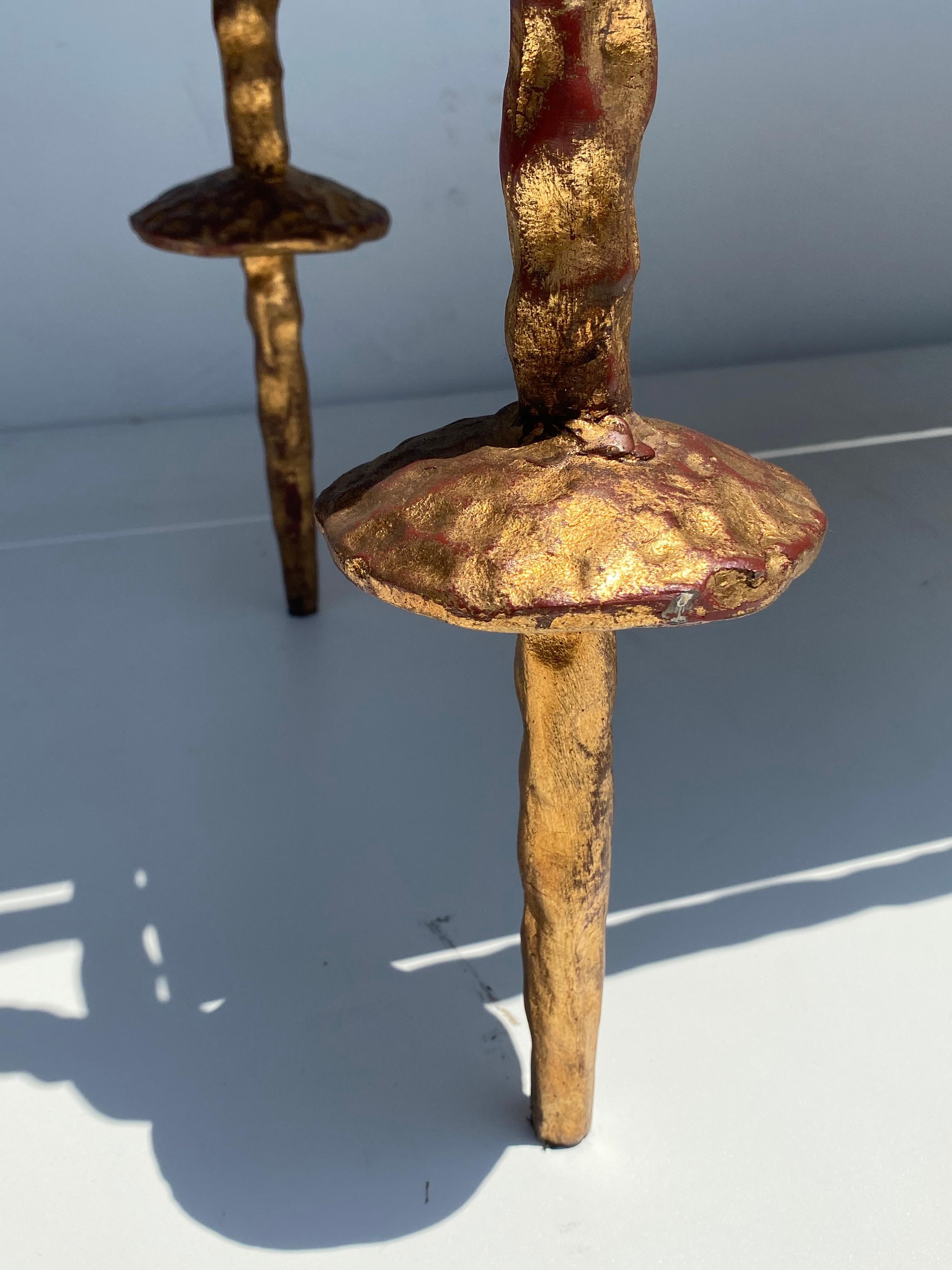 Table console en fer forgé en forme de feuille d'or de style Giacometti en vente 8