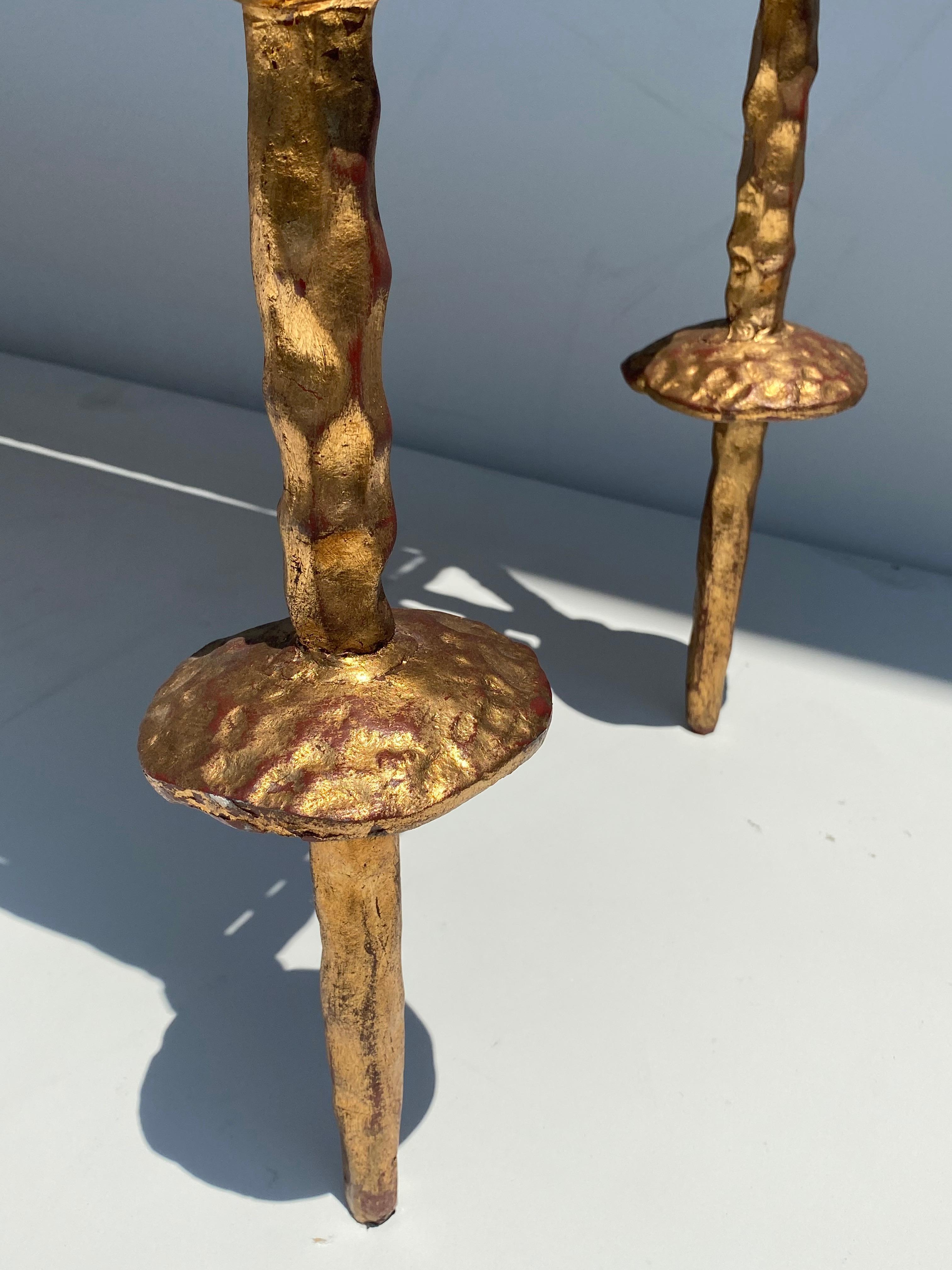 Table console en fer forgé en forme de feuille d'or de style Giacometti en vente 9