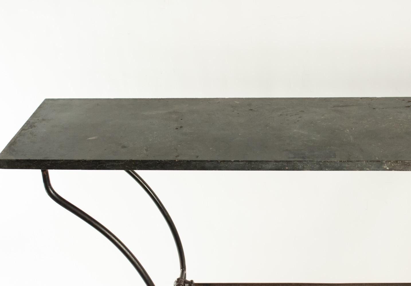 Wrought Iron Console with Marble Top, 19th Century, Period Napoleon III 3