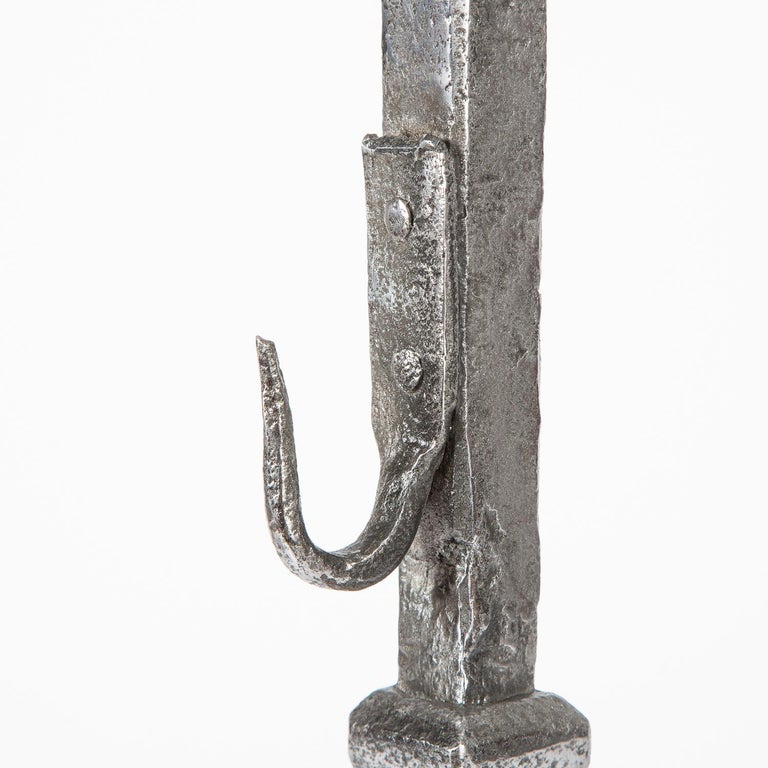 Wrought Iron Cresset Andirons, English, circa 1800 For Sale at 1stDibs