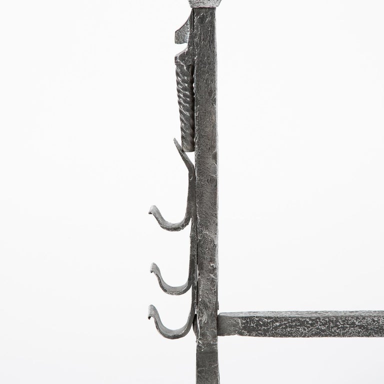 Wrought Iron Cresset Andirons, English, circa 1800 For Sale at 1stDibs