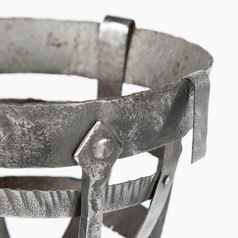 Wrought Iron Cresset Andirons, English, circa 1800 For Sale at 1stDibs