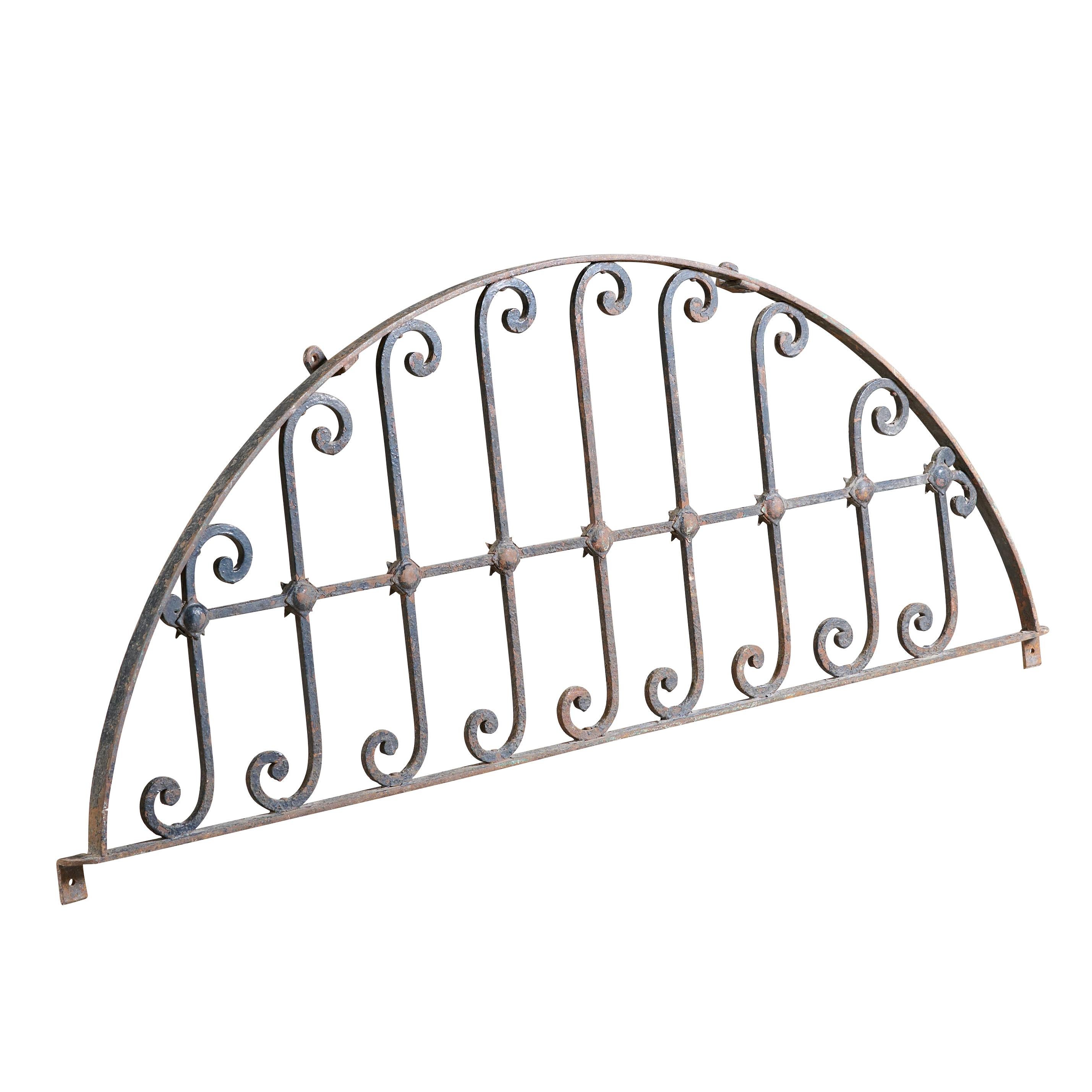 American Wrought Iron Decorative Arched Grill For Sale