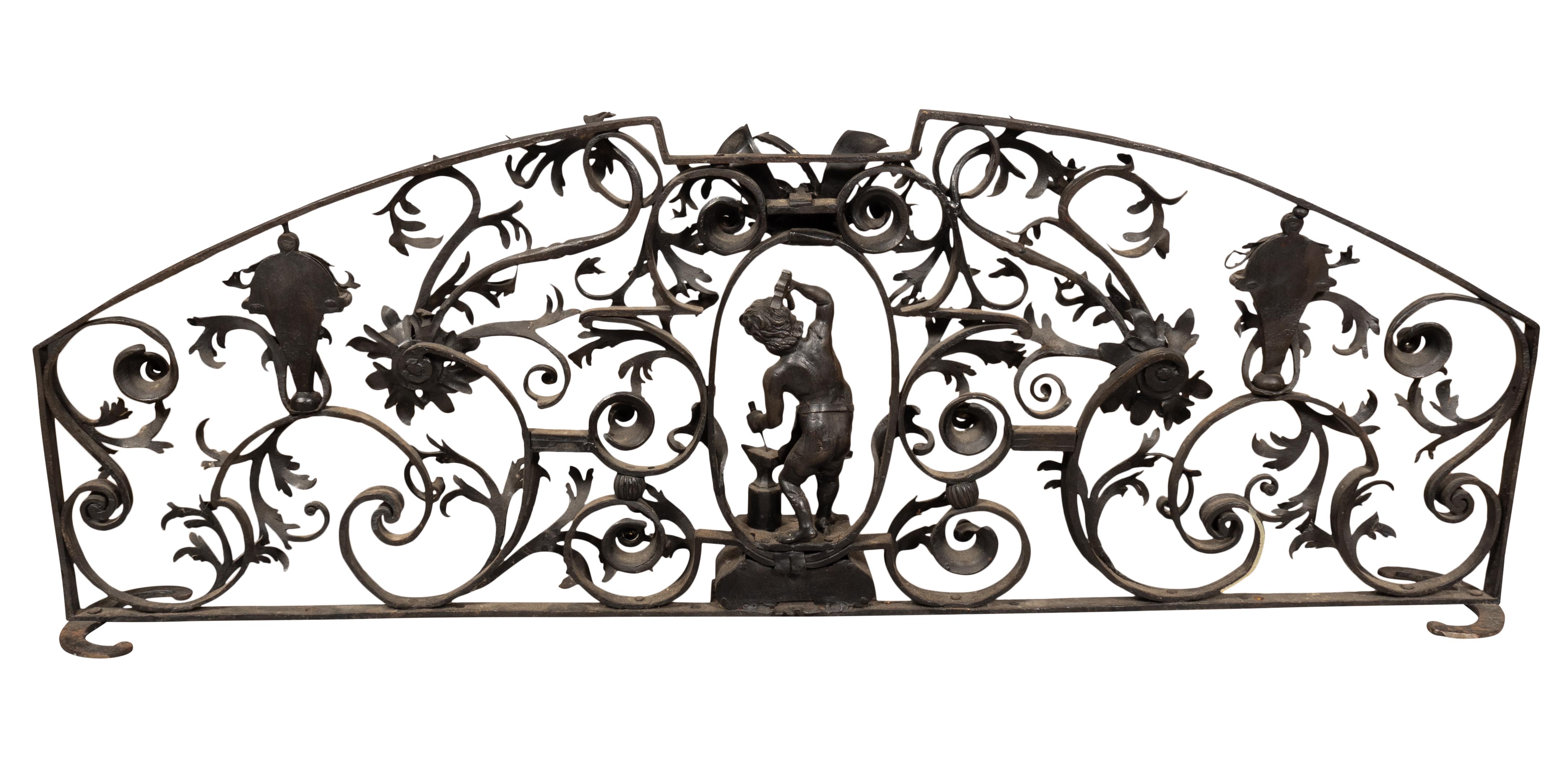 Wrought Iron Decorative Window Transom In Good Condition For Sale In Essex, MA