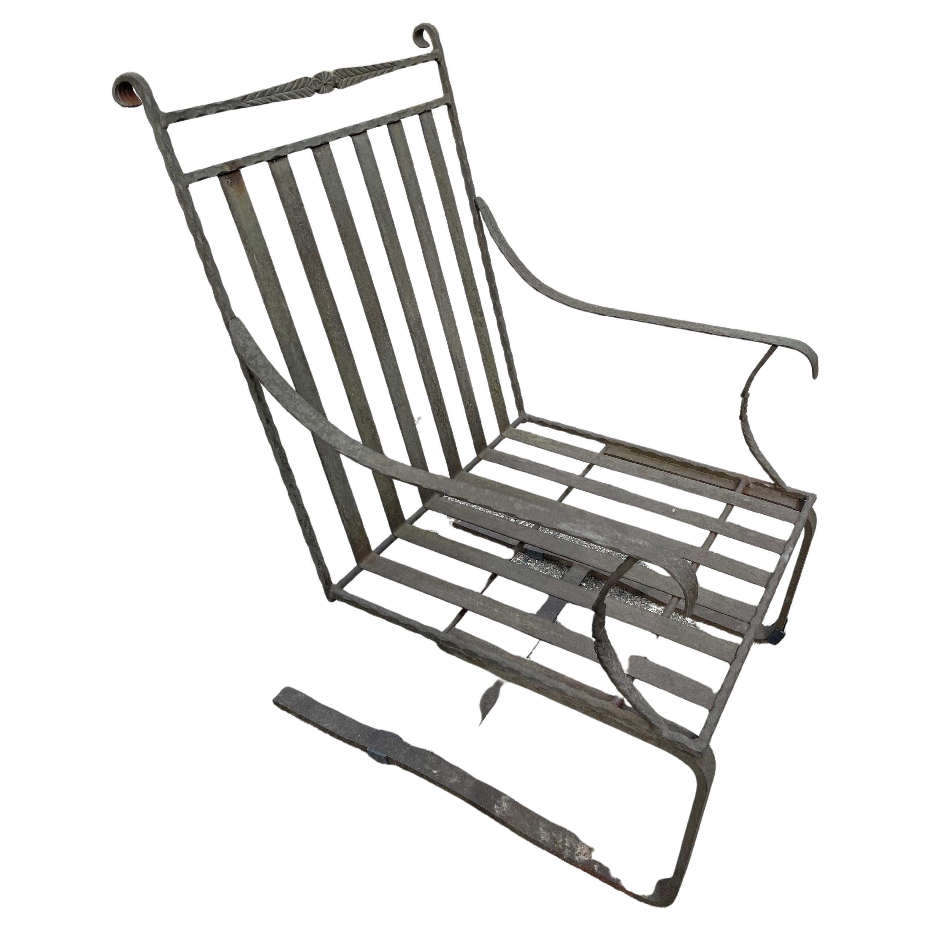Wrought iron deep seated lounge chairs-a set of 4

In stock and ready to ship are a set of 4 generously seated wrought iron arm chairs. These rocker style chairs are perfect to relax in on your deck, garden, or patio. Twisted iron detail on