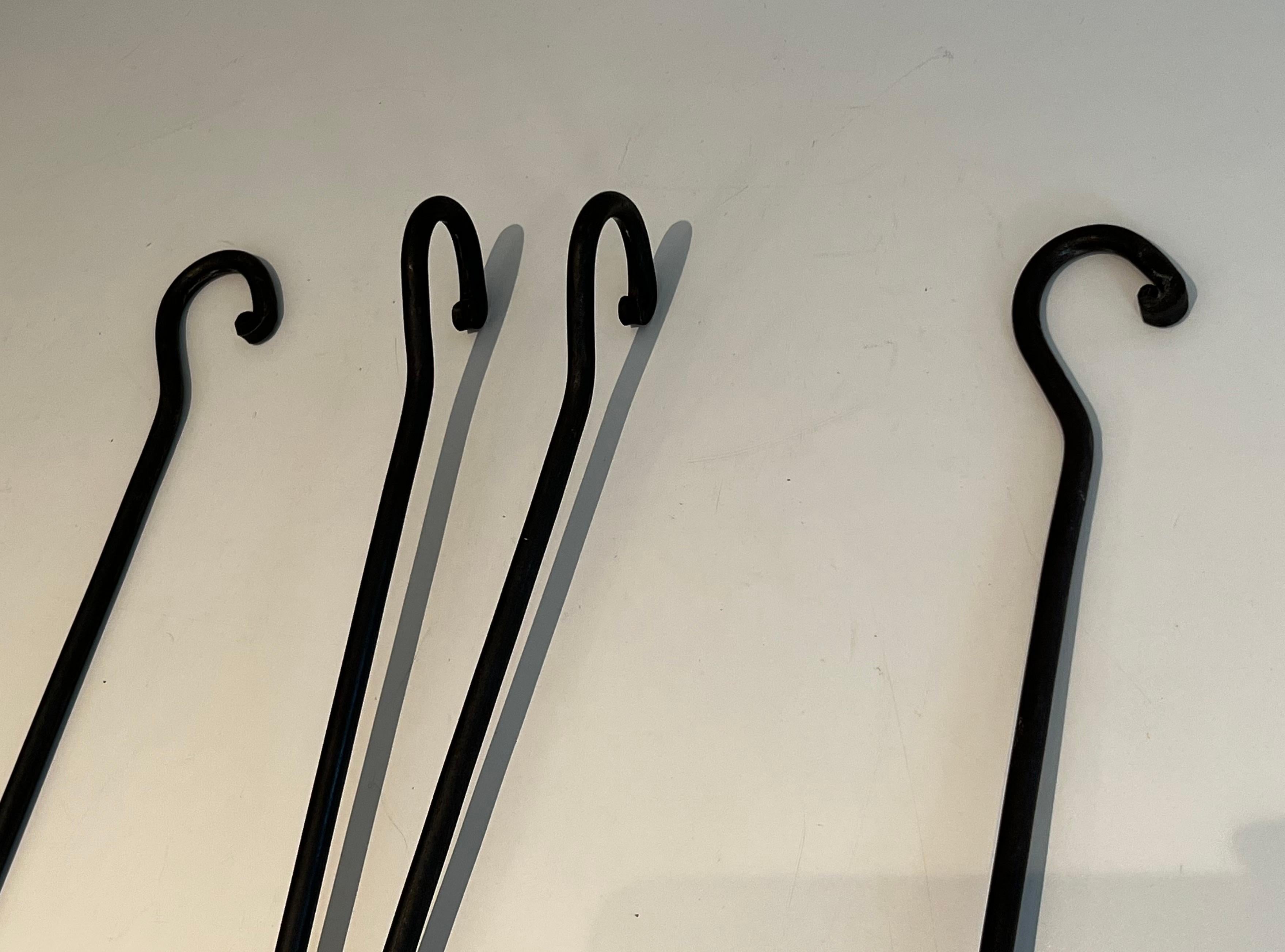 Tête de cerf en fer forgé Outils de cheminée 2
