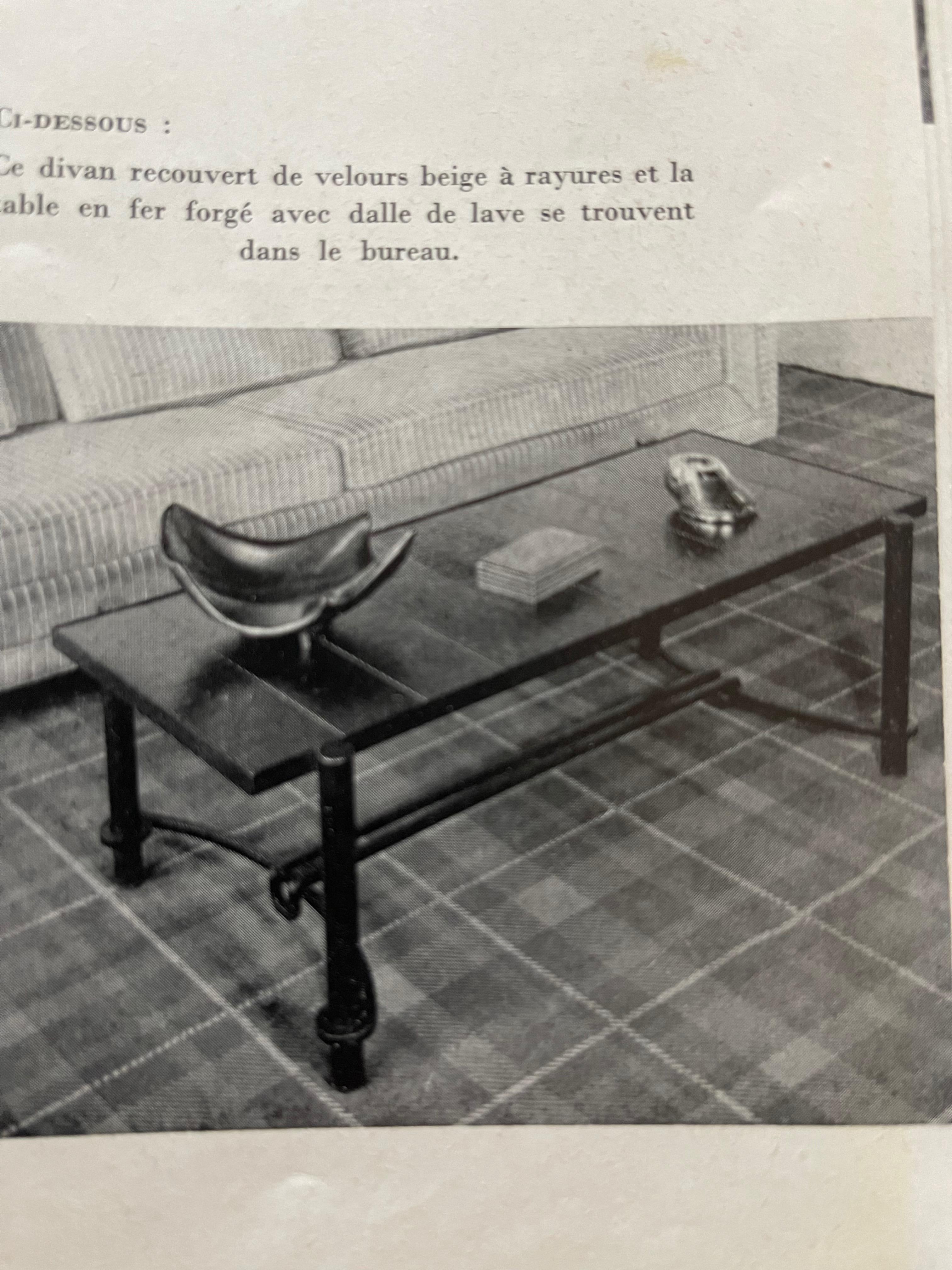 Schmiedeeisen-Schreibtisch mit zwei Schiebeschubladen von Jacques Adnet 2