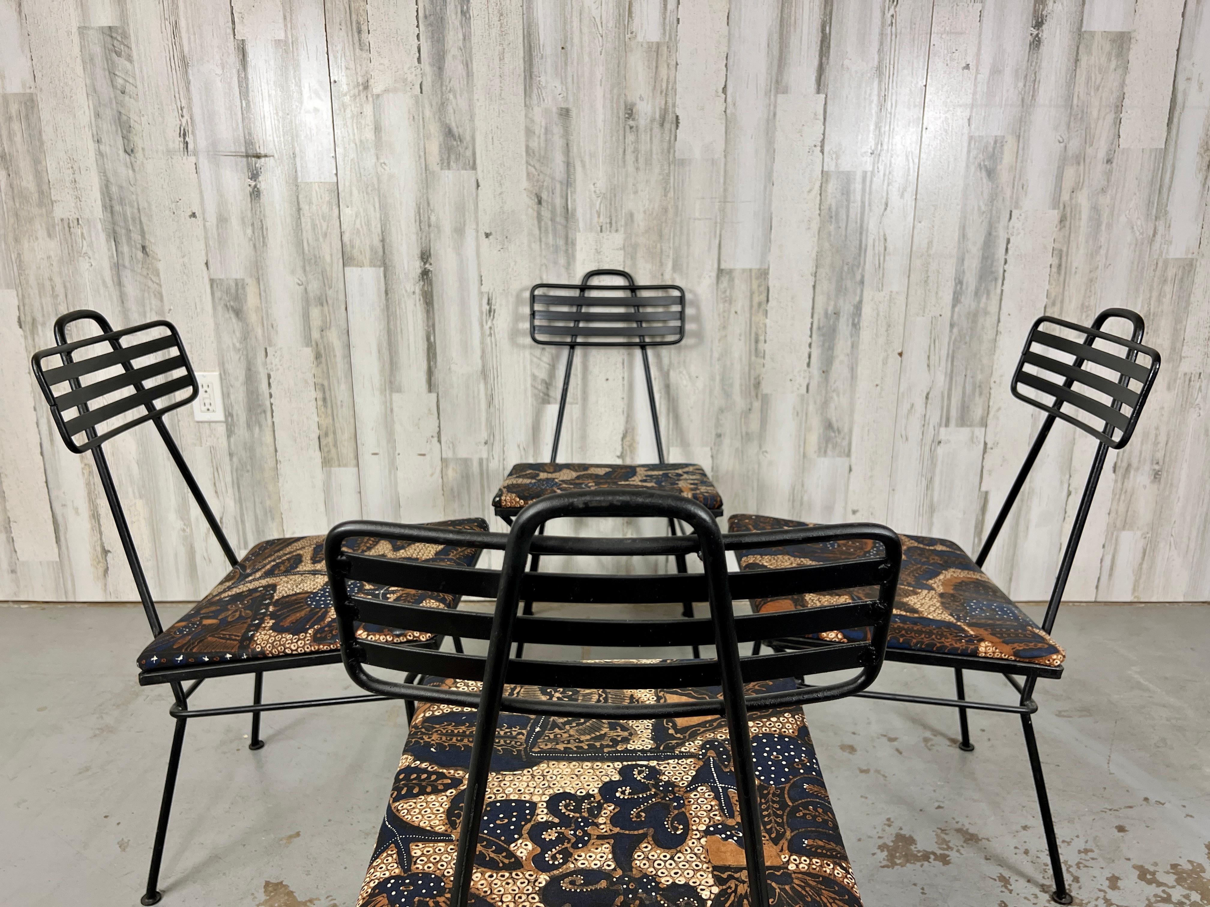 American Wrought Iron Dining Chairs in the Style of Tony Paul For Sale