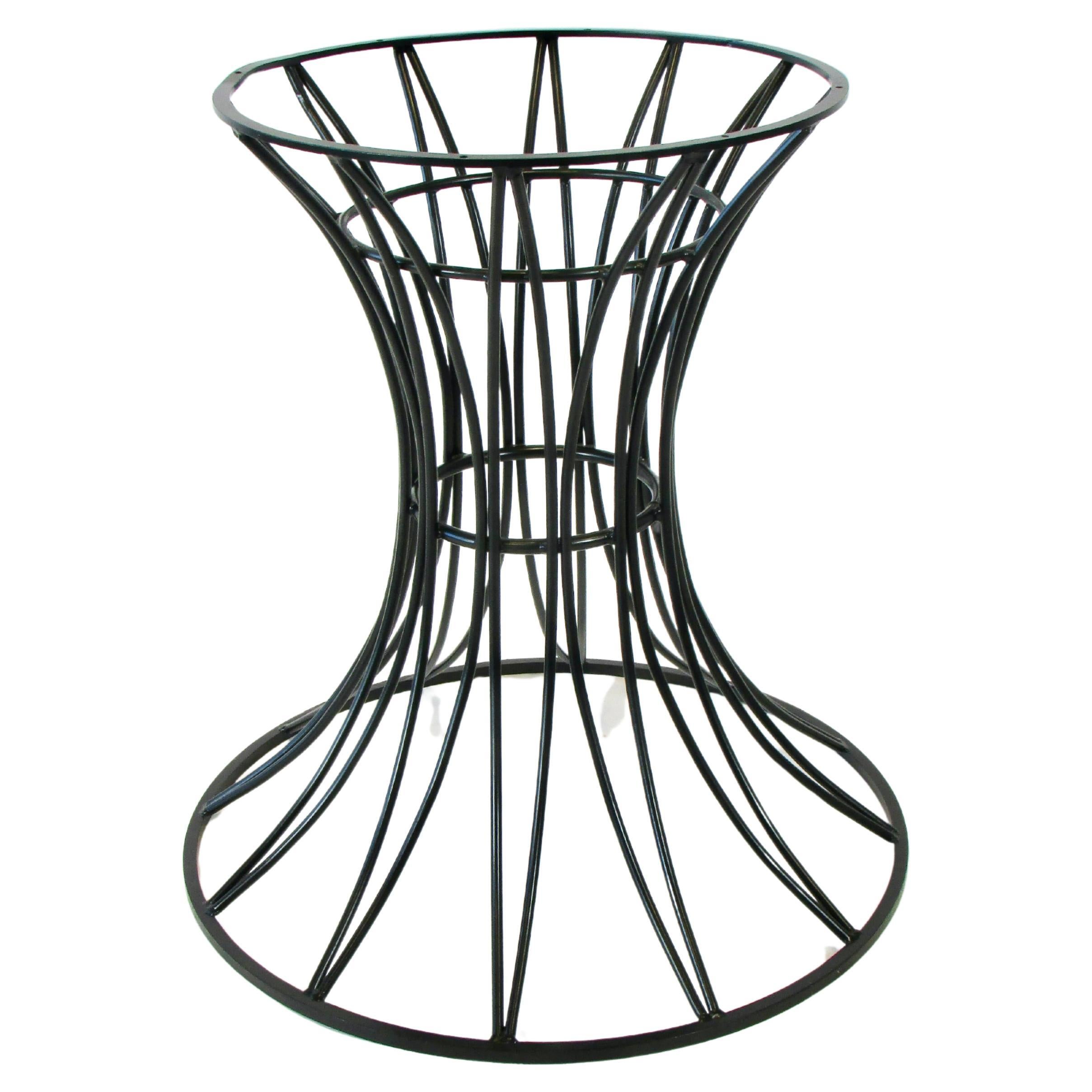 Wrought Iron Dining Table Base in Matte Black Powder Coat
