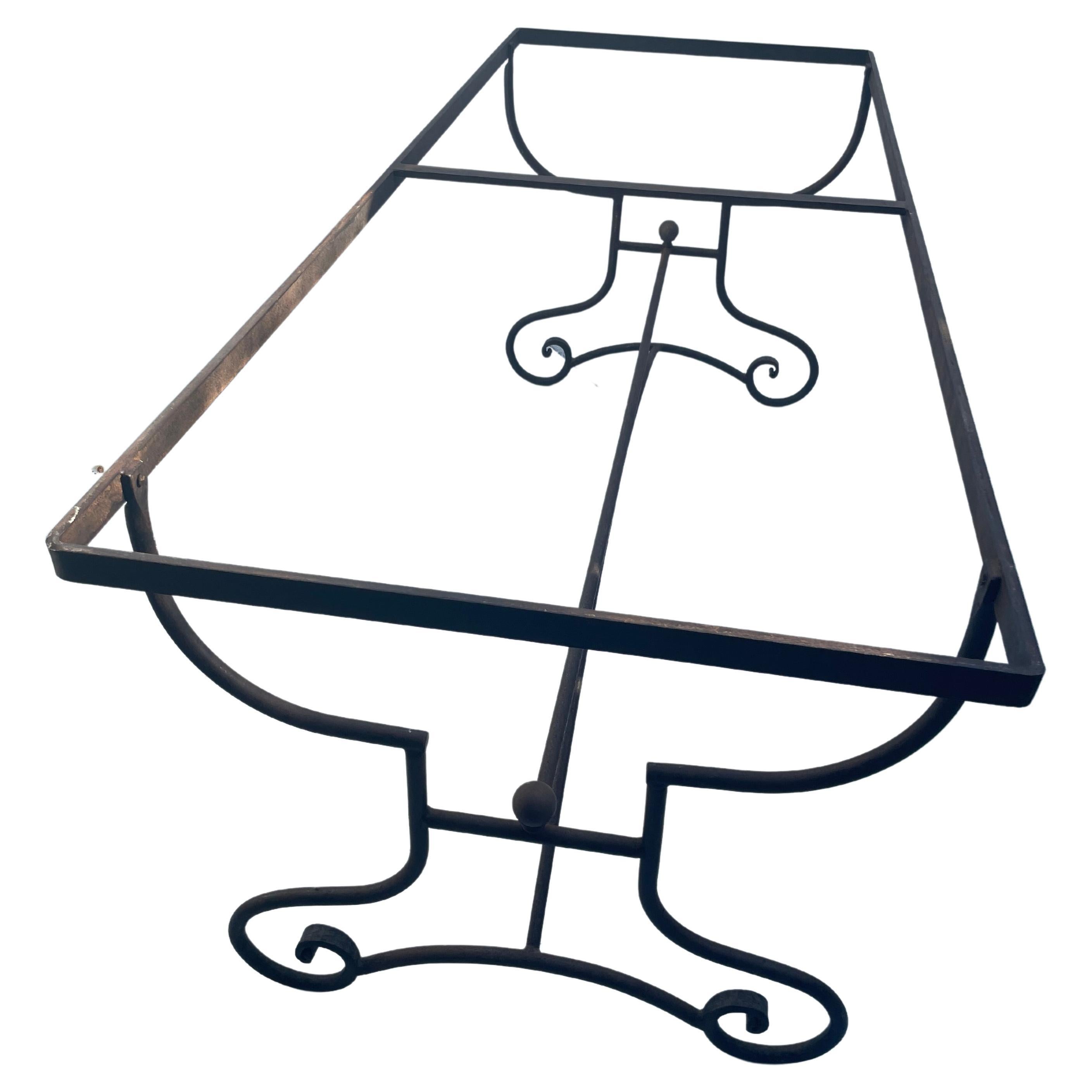 Wrought Iron Dining Table Pedestal with Curved Legs 1940's For Sale at