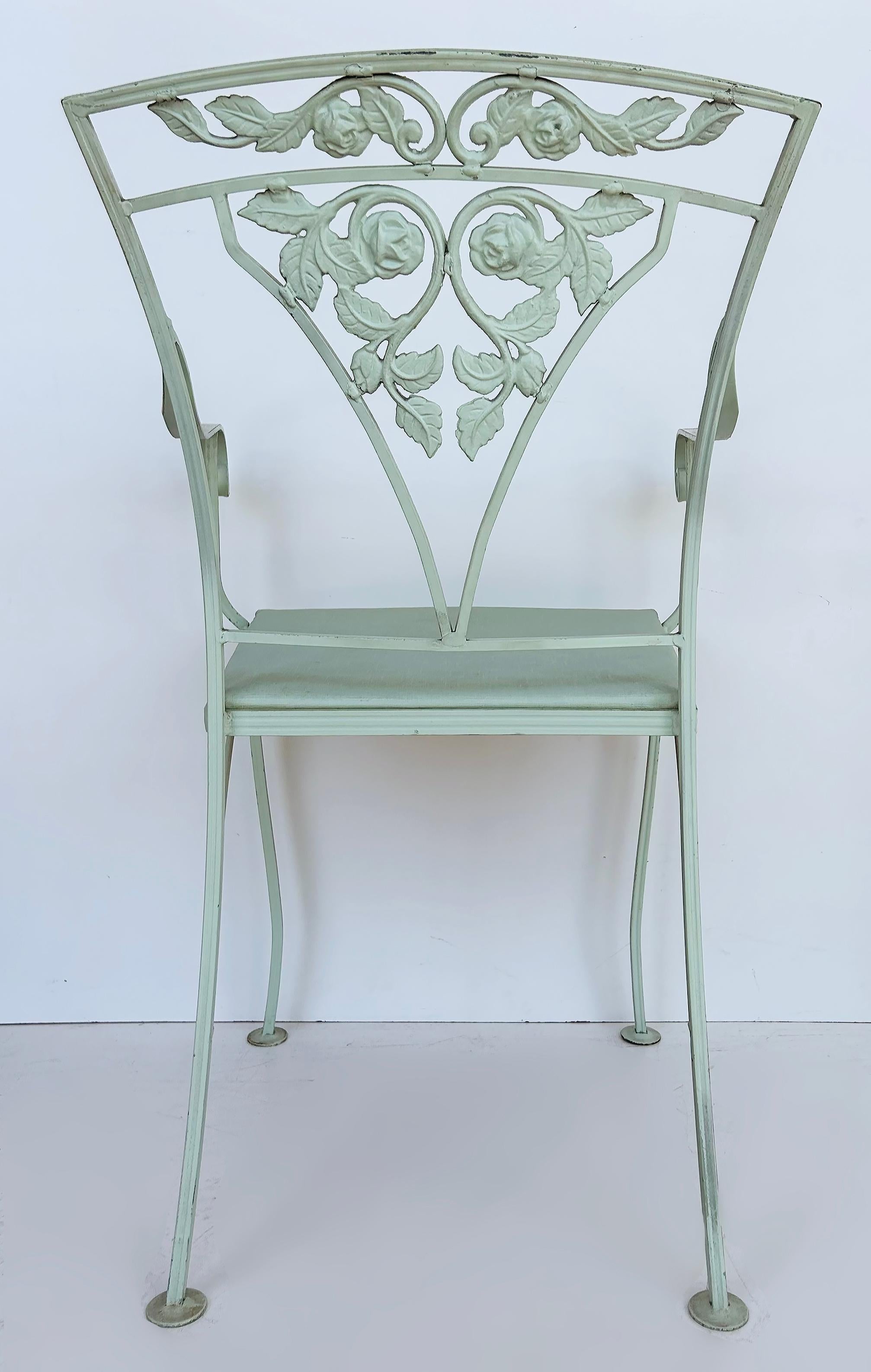 Wrought Iron Dining Table Set of 6 Chairs, Russell Woodard attributed 1