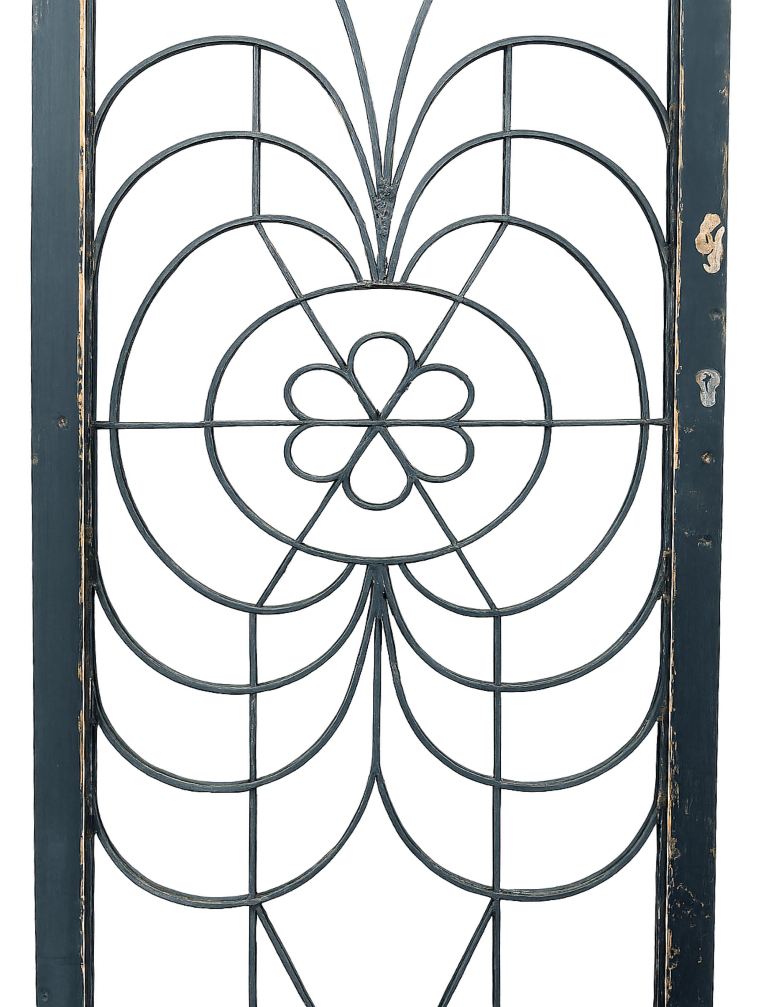 Spanish Wrought Iron Door Gate, 20th Century For Sale