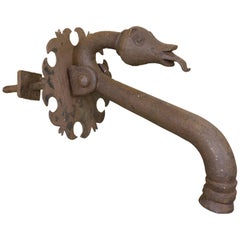 Vintage Wrought Iron Door Knocker, Possibly Spain, 20th Century