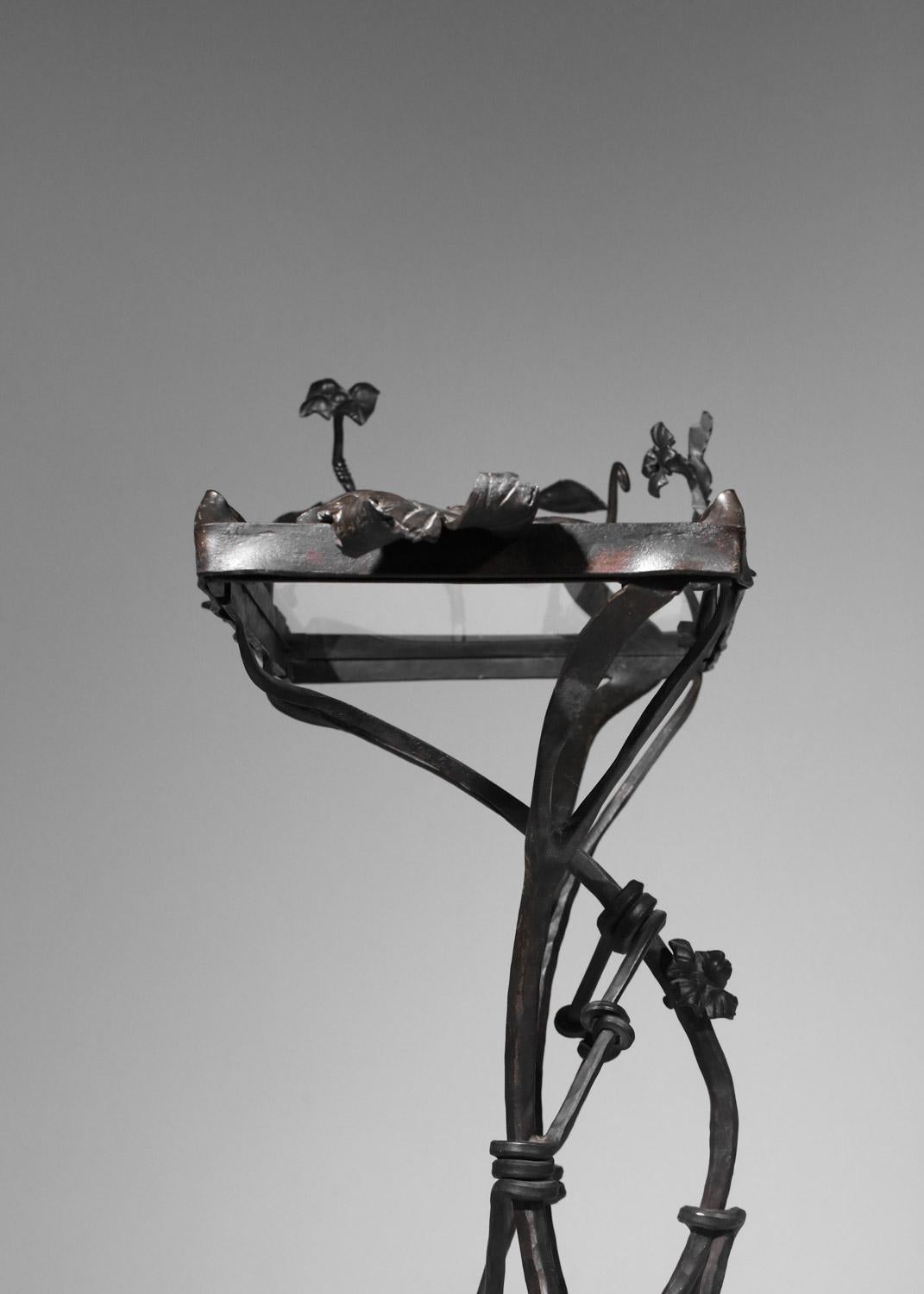 Mirror Wrought iron dressing table with shelf and steel mirror For Sale