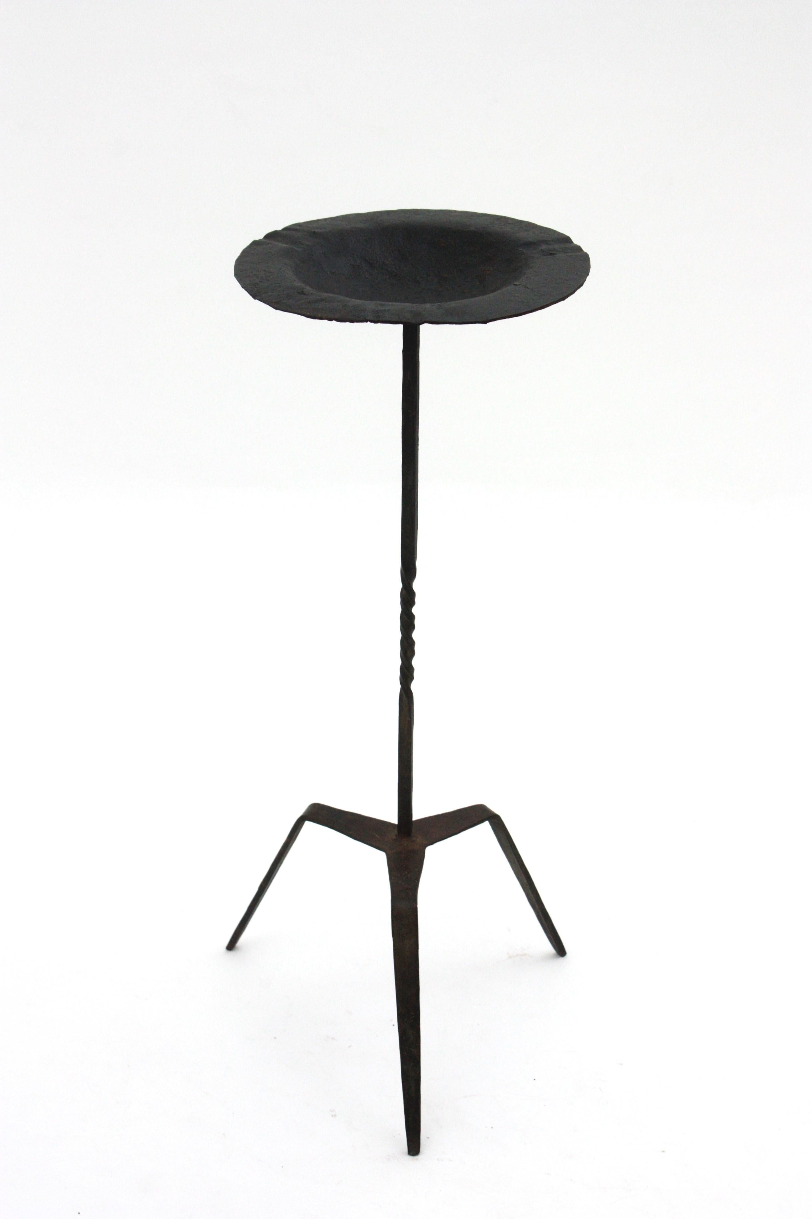 Gothic Revival Wrought Iron Drinks Table, End or Side Table, Gothic Style, 1940s For Sale