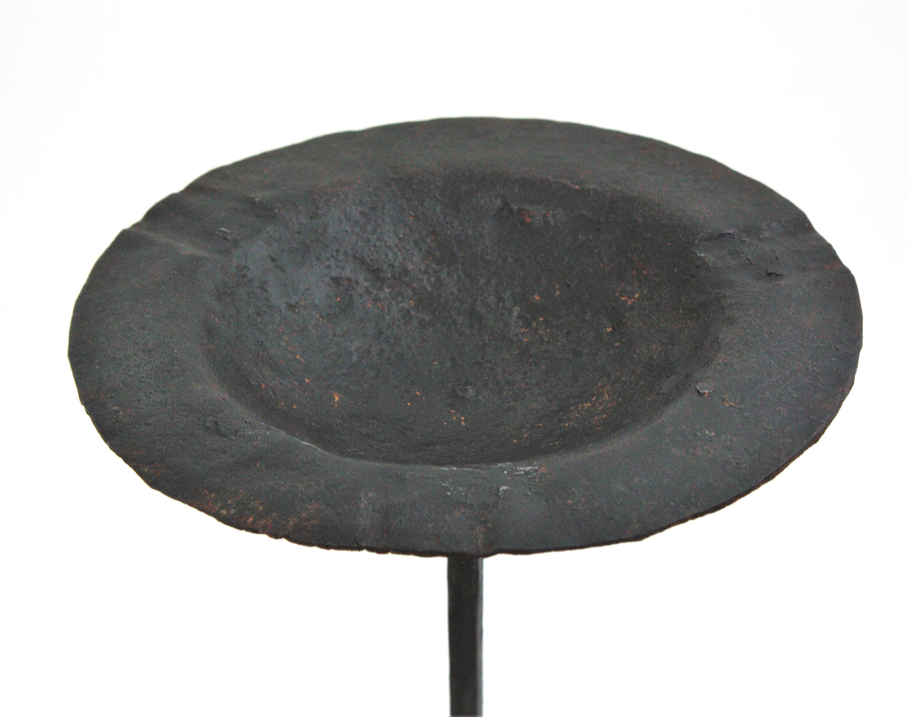 Forged Wrought Iron Drinks Table, End or Side Table, Gothic Style, 1940s For Sale