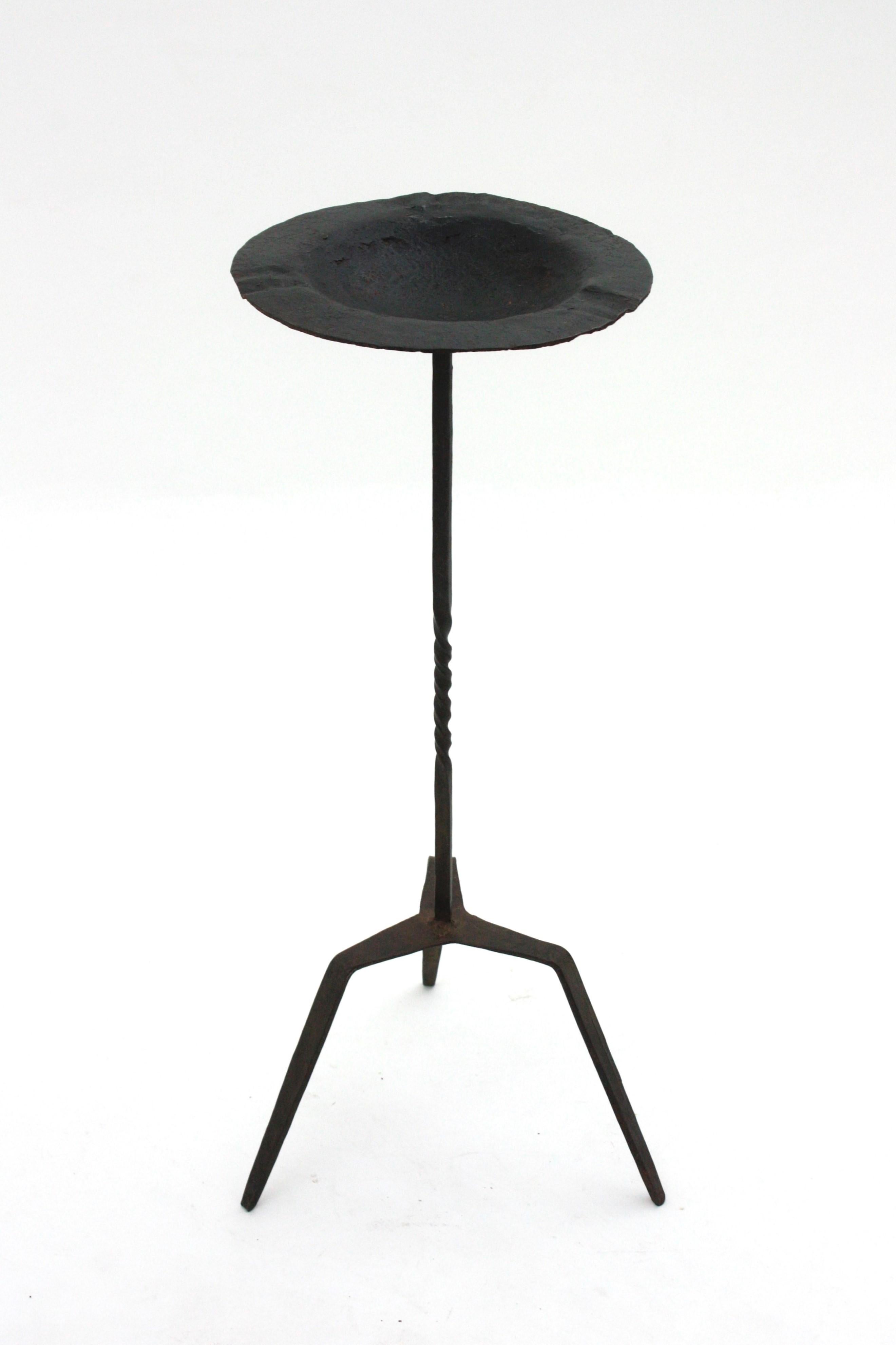 Wrought Iron Drinks Table, End or Side Table, Gothic Style, 1940s For Sale 1