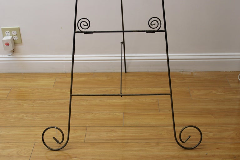 Wrought Iron Easel w/ Swirl Design For Sale at 1stDibs