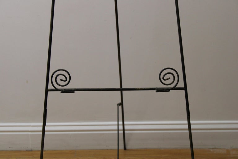 Wrought Iron Easel w/ Swirl Design For Sale at 1stDibs