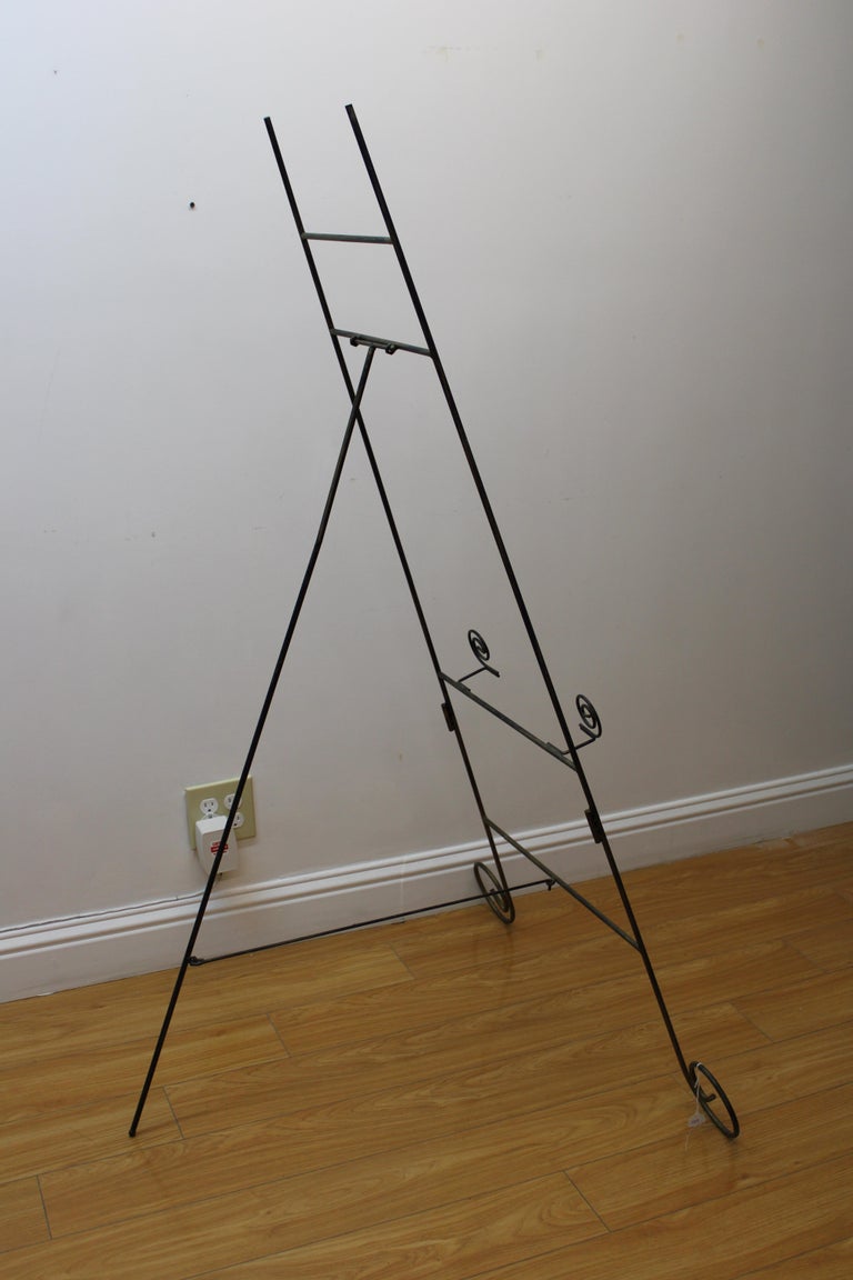 Wrought Iron Easel w/ Swirl Design For Sale at 1stDibs