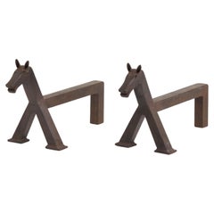 Vintage Wrought Iron Fire Dogs