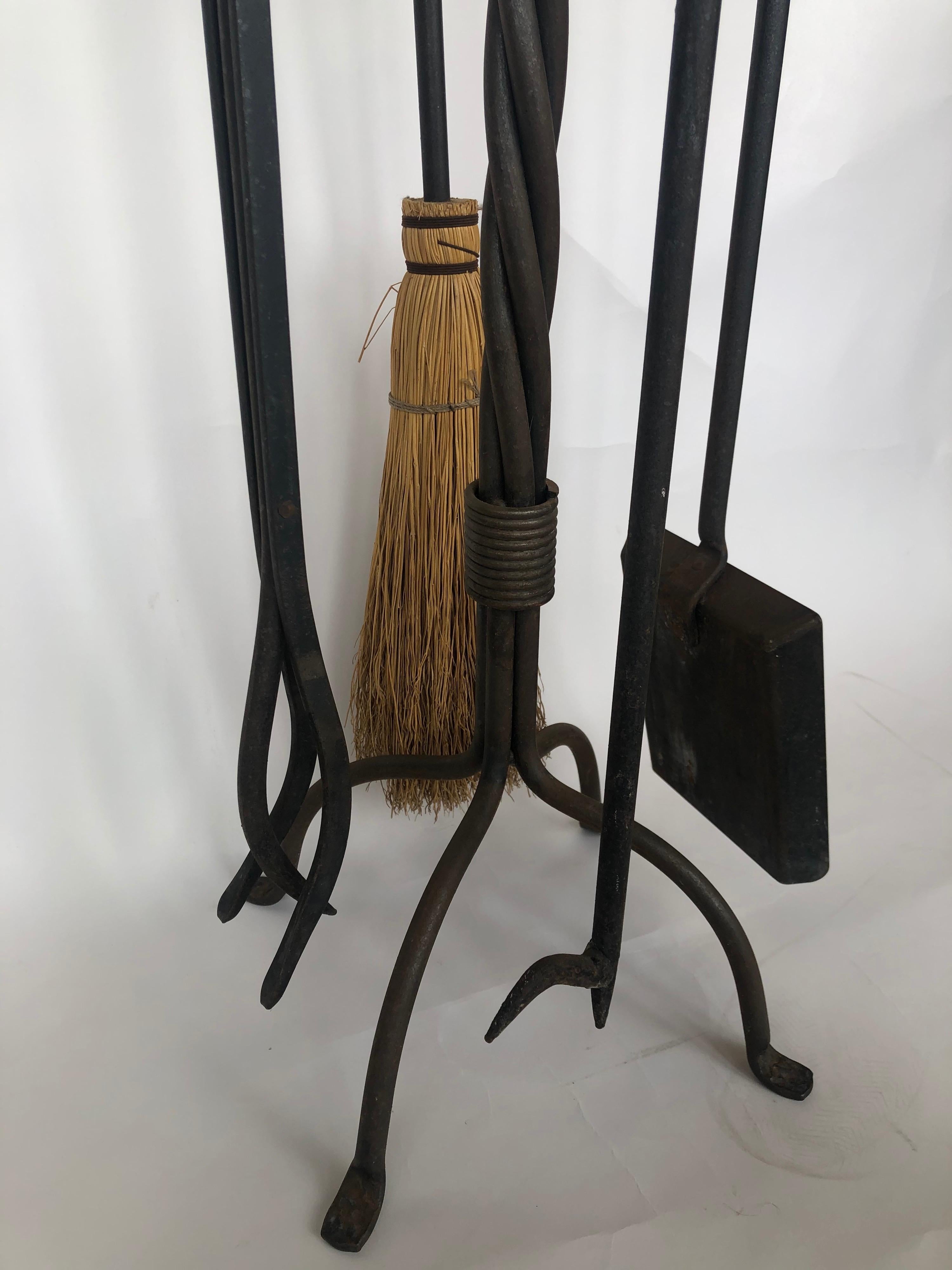 Wrought Iron Fire Place Tools In Good Condition In Los Angeles, CA