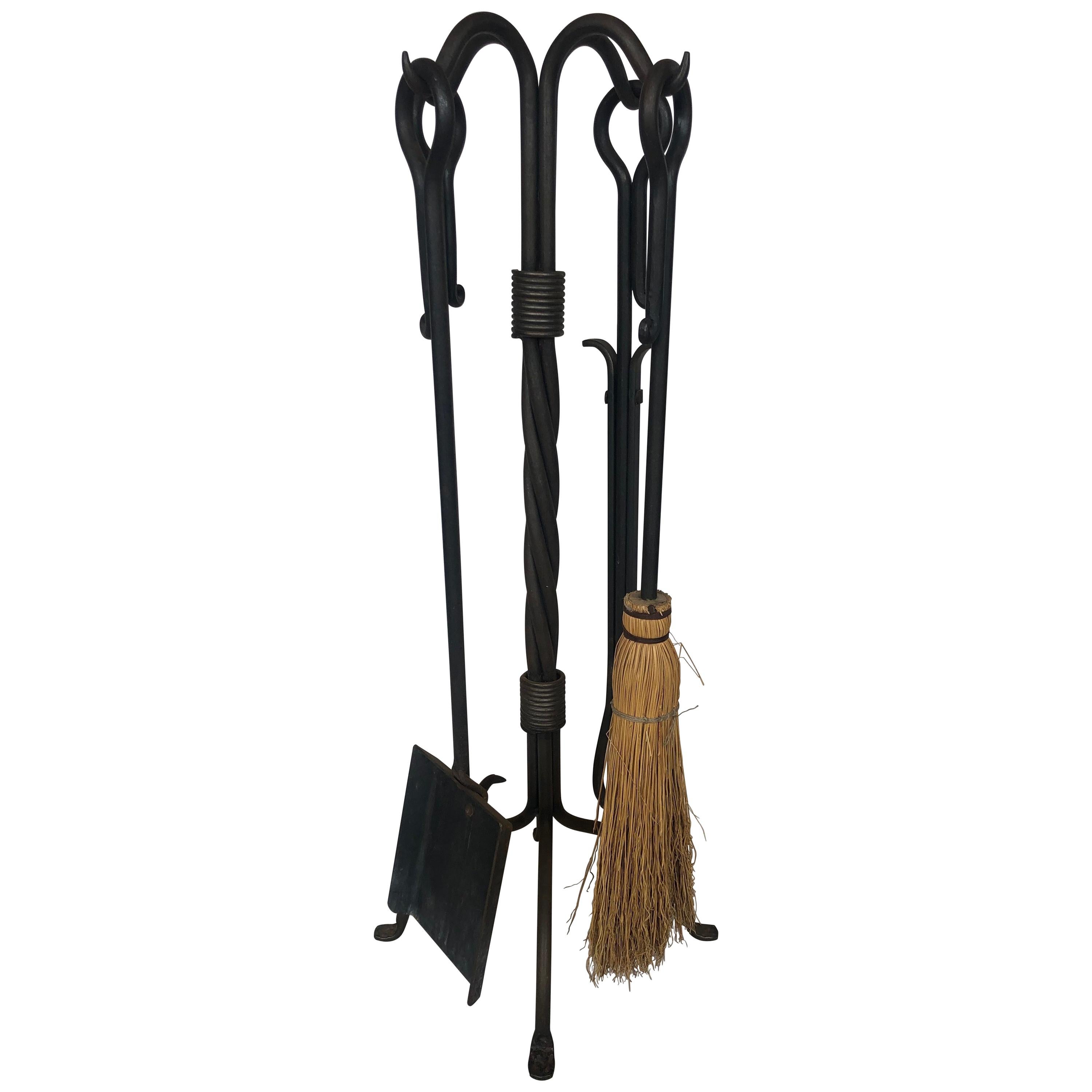 Wrought Iron Fire Place Tools at 1stDibs