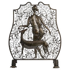 Wrought Iron Fire Screen, 1930, Art Deco Period.