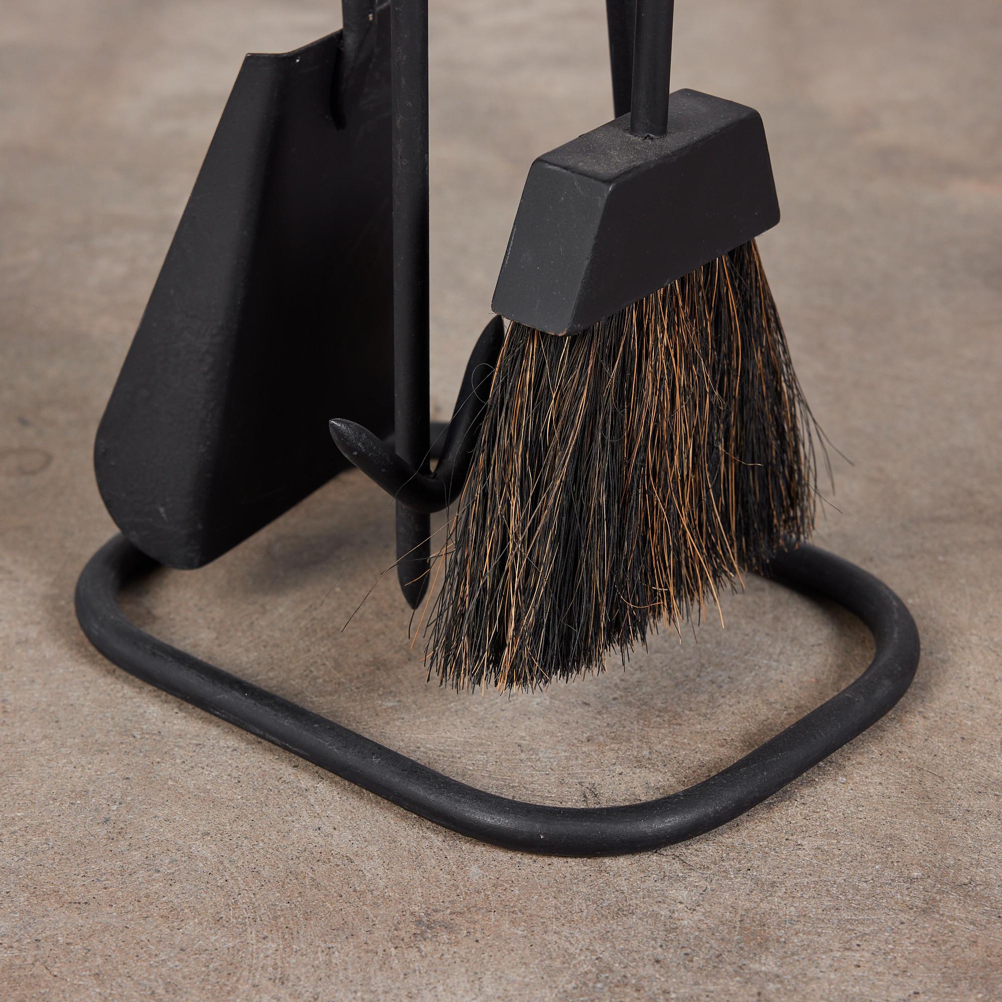 Wrought Iron Fireplace Tool Set in the Style of Luther Conover 2