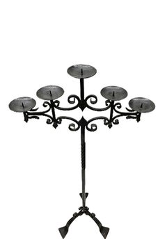 Portacandele da terra in ferro battuto