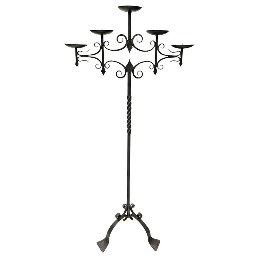 Wrought Iron Floor Candleholder