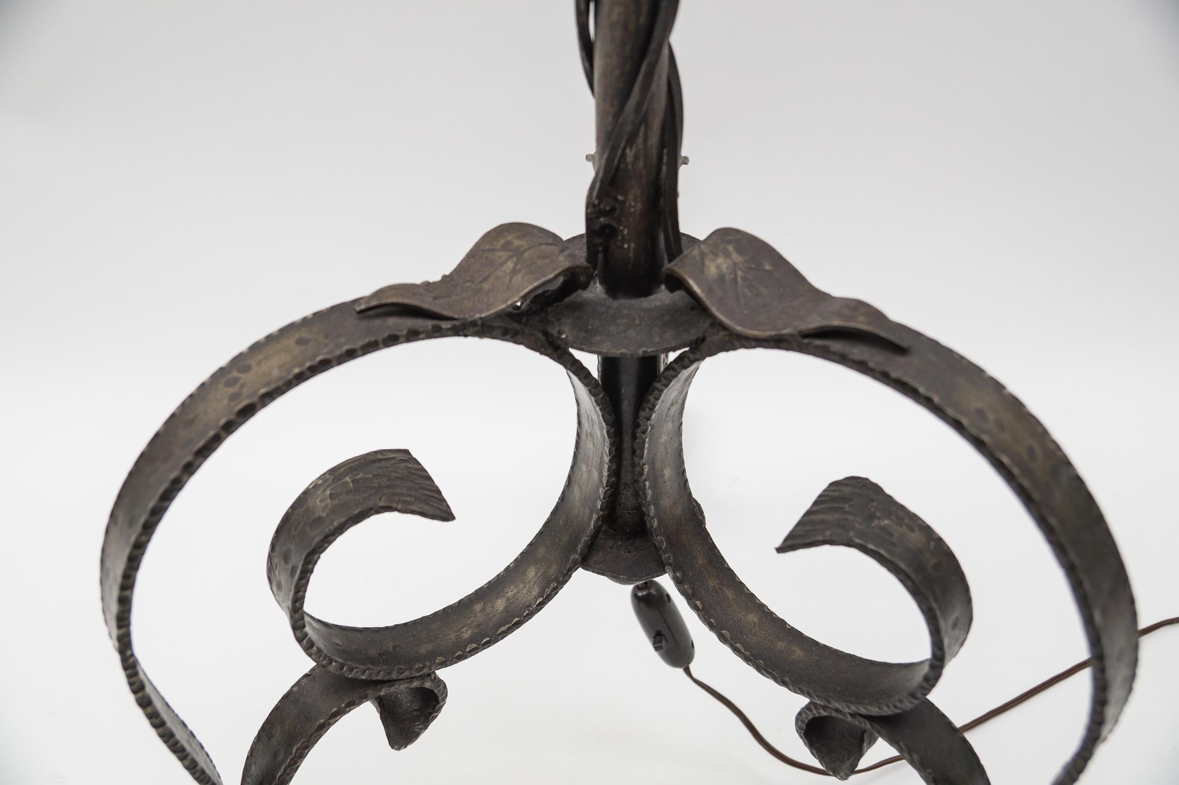 Wrought Iron Floor Lamp Attributed to Raymond Subes For Sale 2