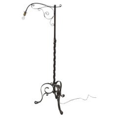 Vintage Wrought Iron Floor Lamp Attributed to Raymond Subes