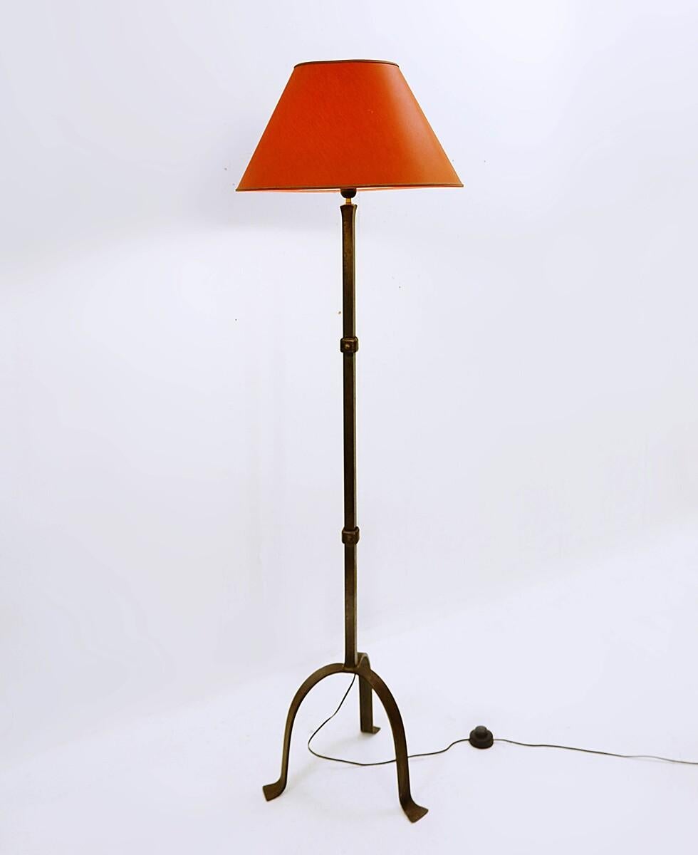 European Wrought Iron Floor Lamp by Atelier Marolles