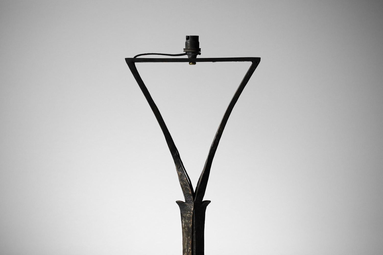 Wrought iron floor lamp in the atelier de marolles in style of Diego Giacometti 3