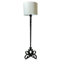 Wrought iron floor lamp in the style of Raymond Subes Circa 1960