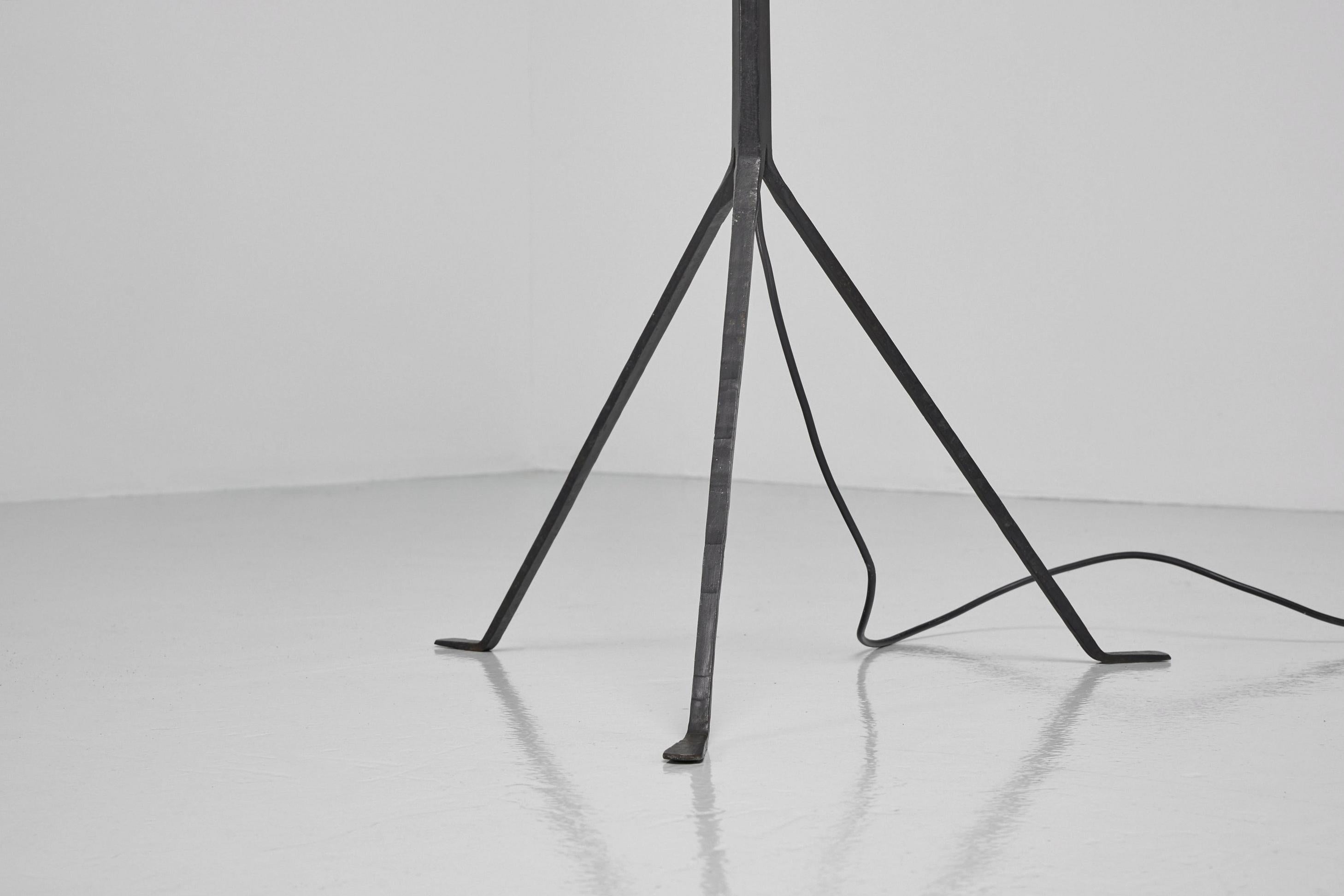 Mid-Century Modern Wrought Iron Floor Lamp Made in France, 1950s