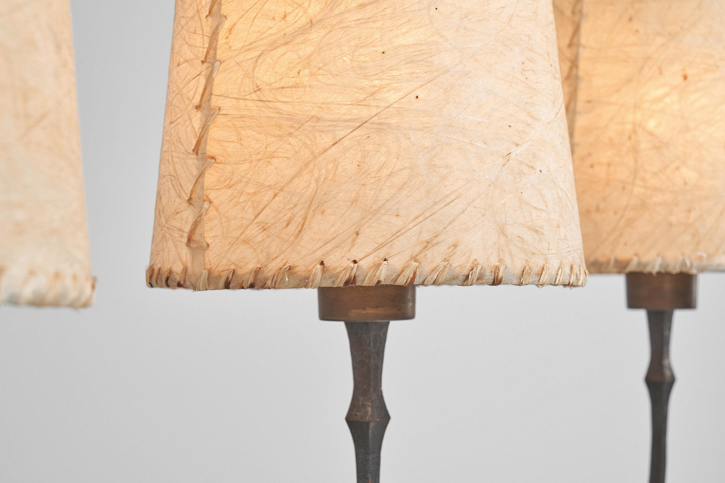 European Wrought Iron Floor Lamp Made in France, 1950s