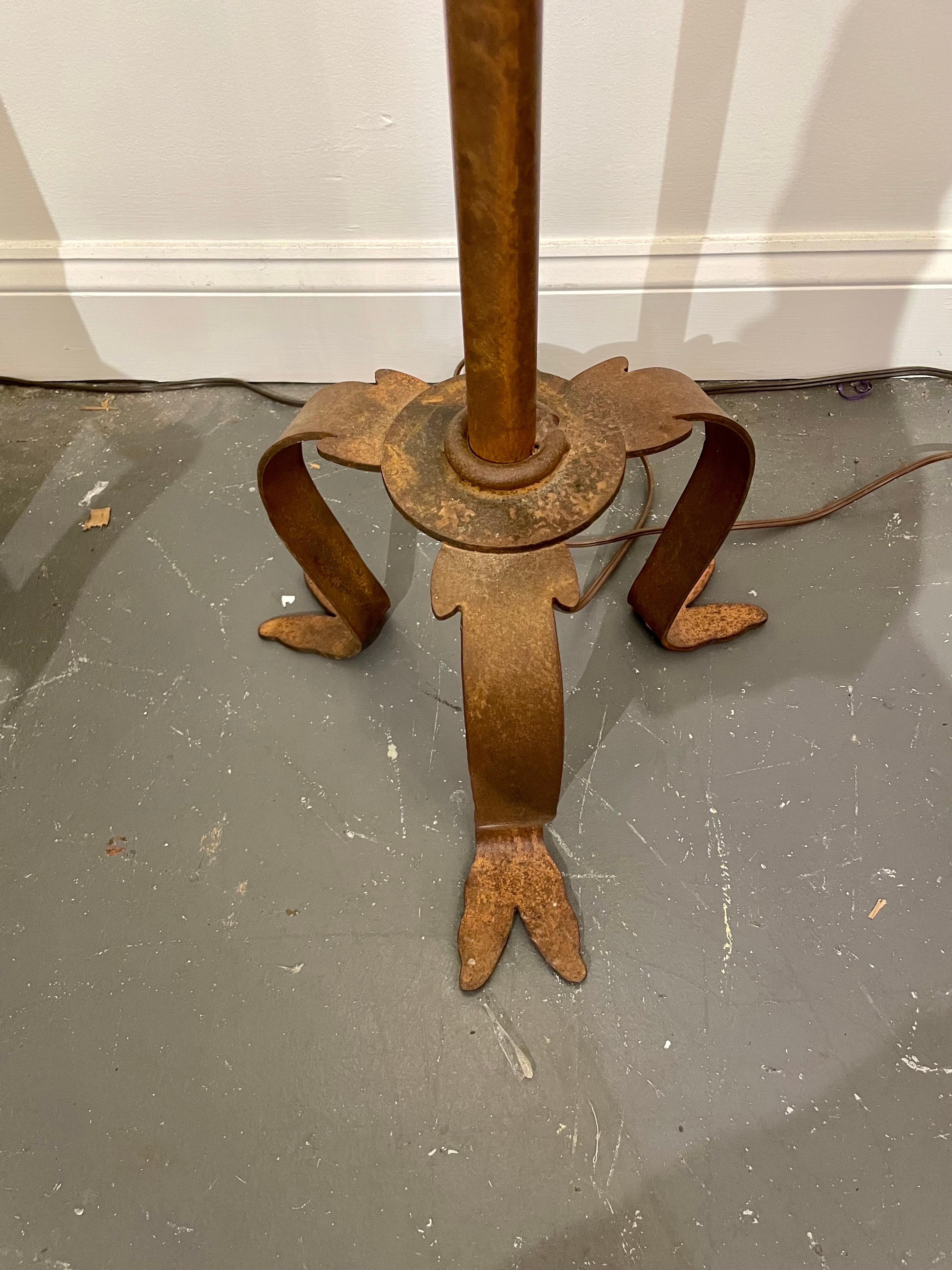 Adirondack Wrought Iron Floor Lamp on Tripod Base
