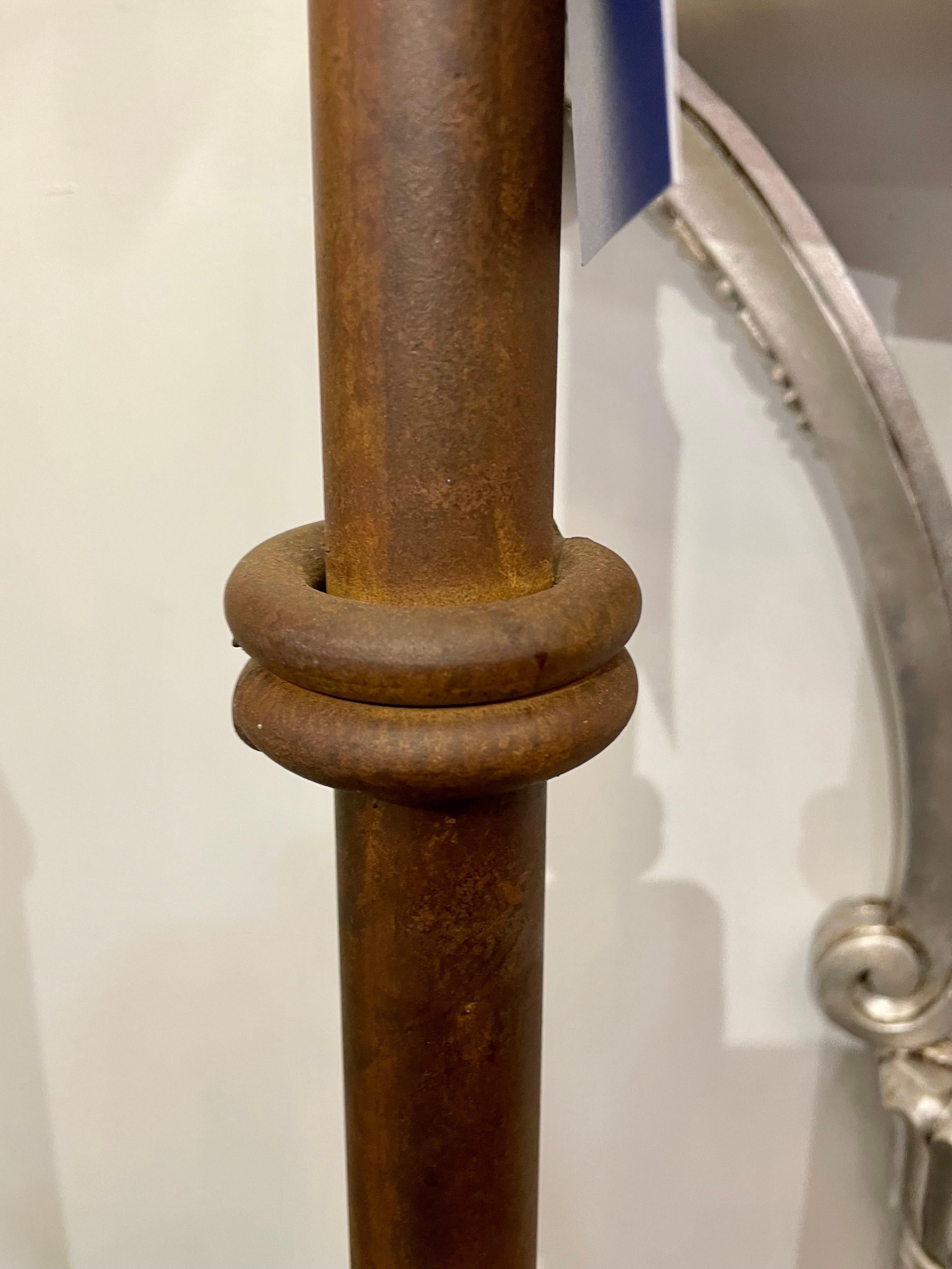 Painted Wrought Iron Floor Lamp on Tripod Base